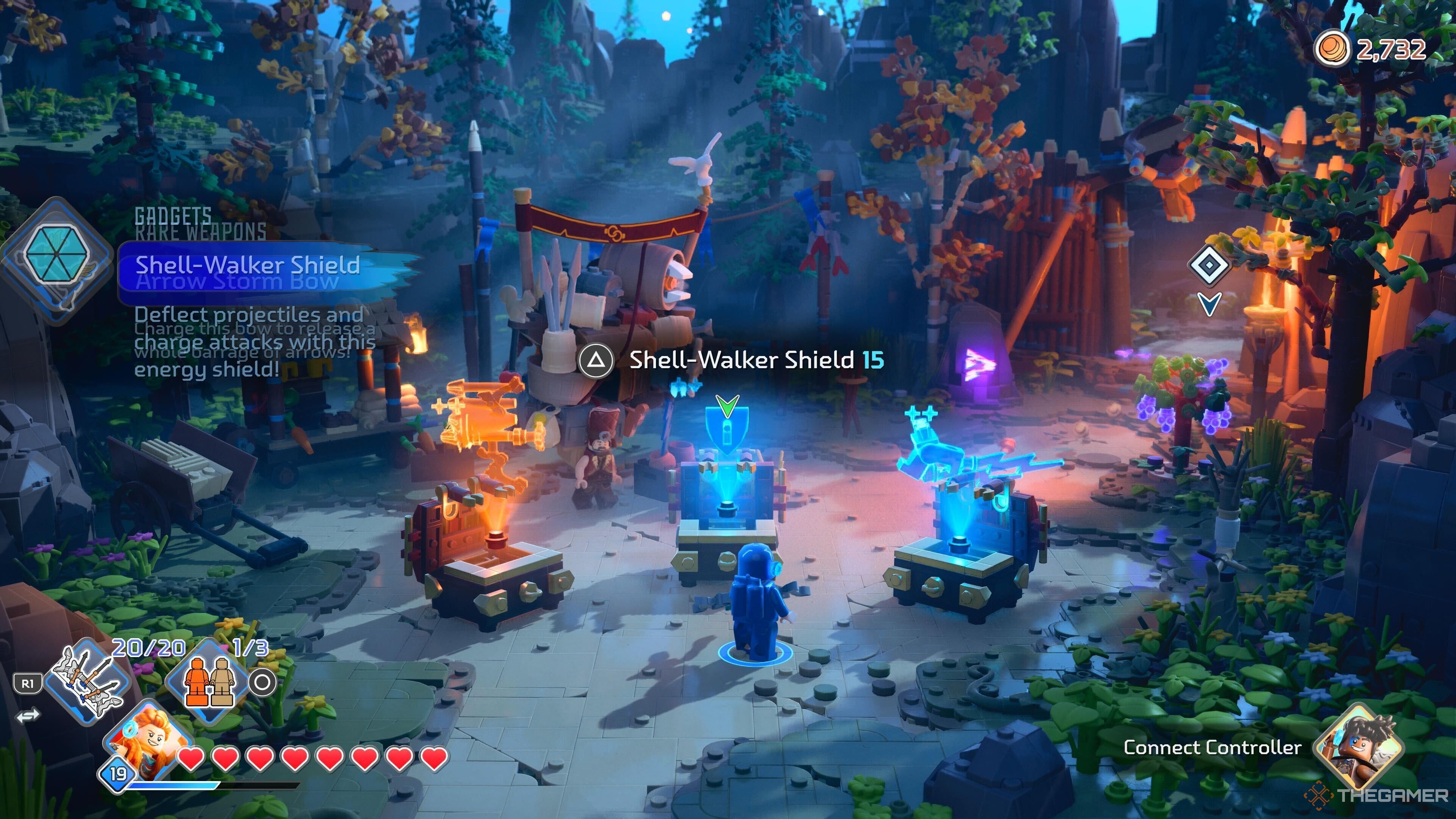 Three chests with Rare weapons and gadgets in in Lego Horizon Adventures.