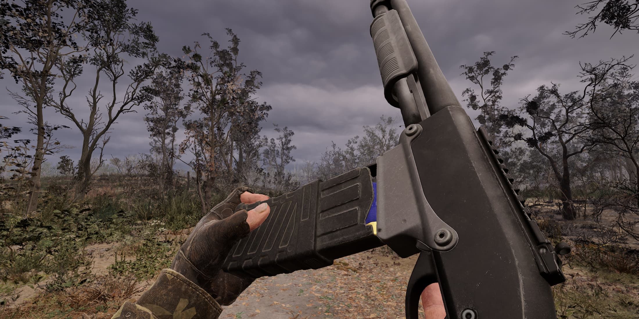 A modded cracker shotgun in Stalker 2