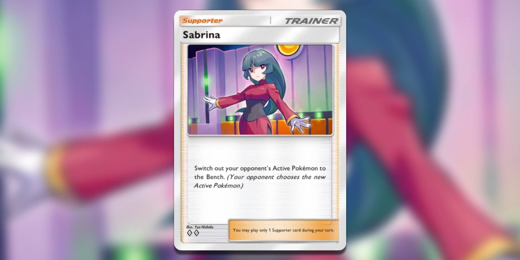 The Pokemon TCG Pocket card Sabrina by Yuu Nishida.