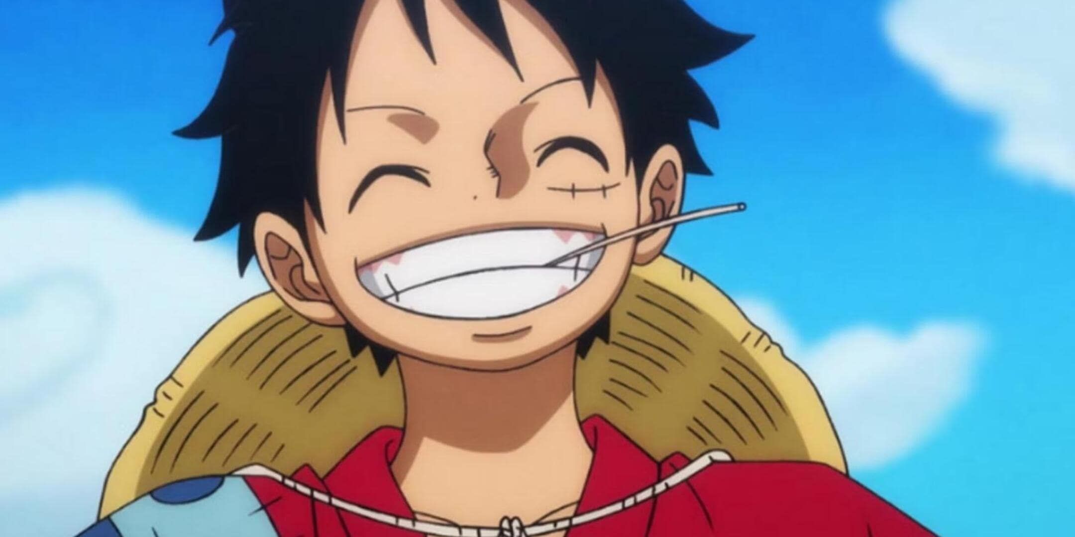 Luffy smiling in One Piece.