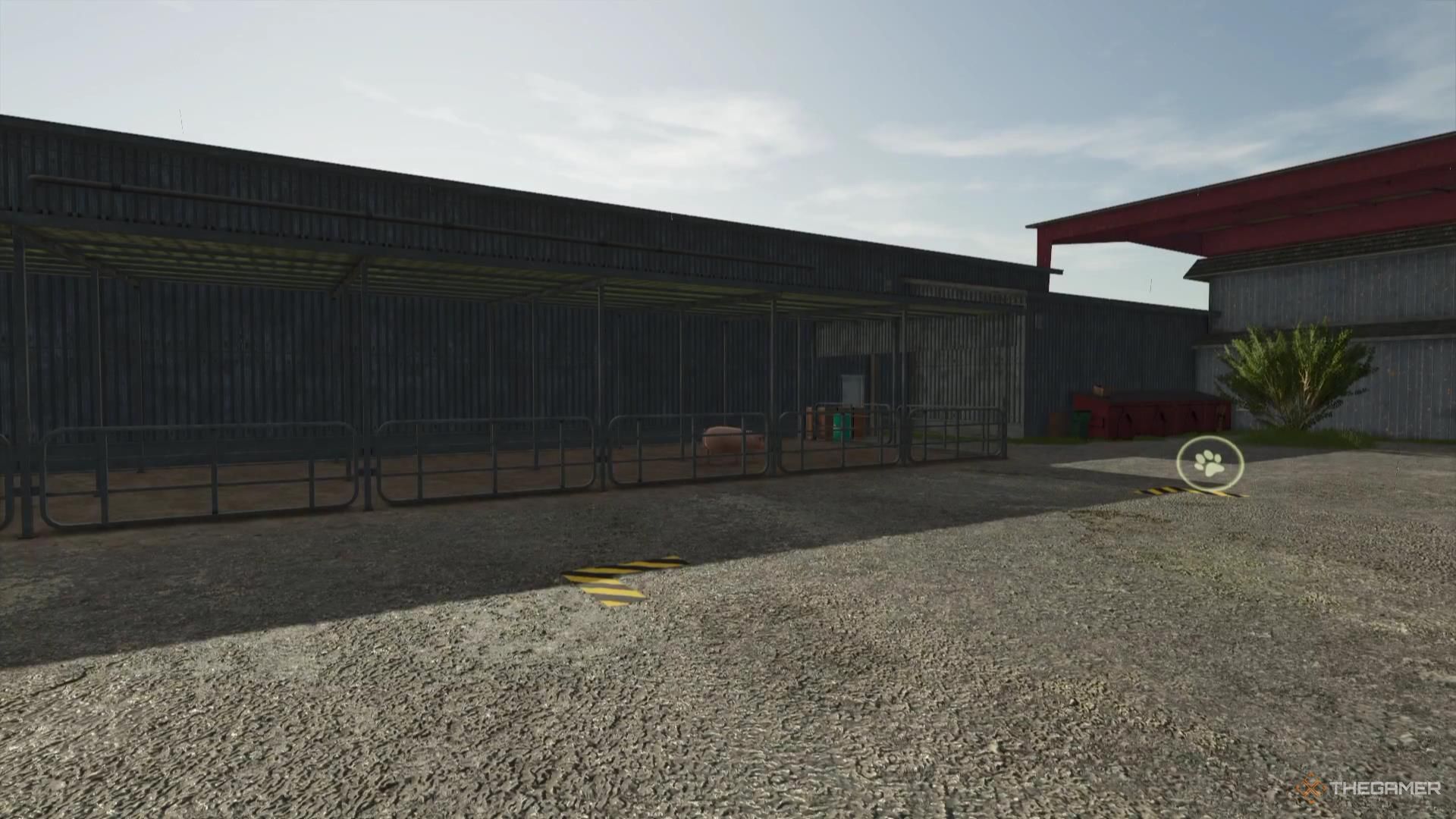 The animal dealer housing pigs in Farming Simulator 25.