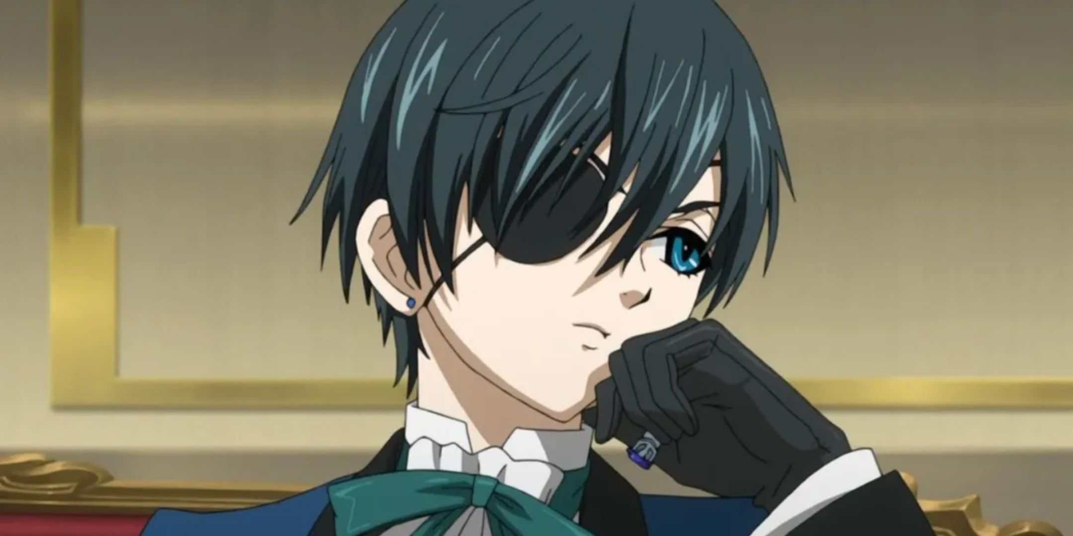 Ciel Phantomhive in deep thought, from Black Butler.