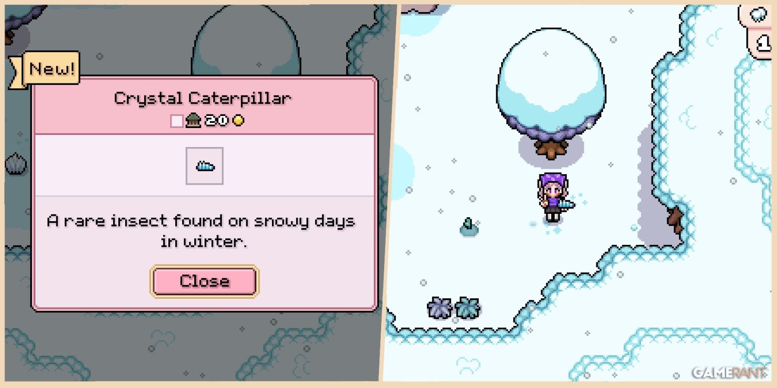 Crystal Caterpillar Location in Fields of Mistria