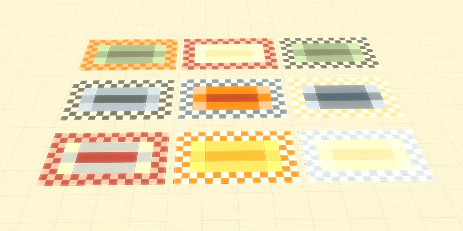 Image of all the rugs from the Cozy Kitsch Kit from The Sims 4.