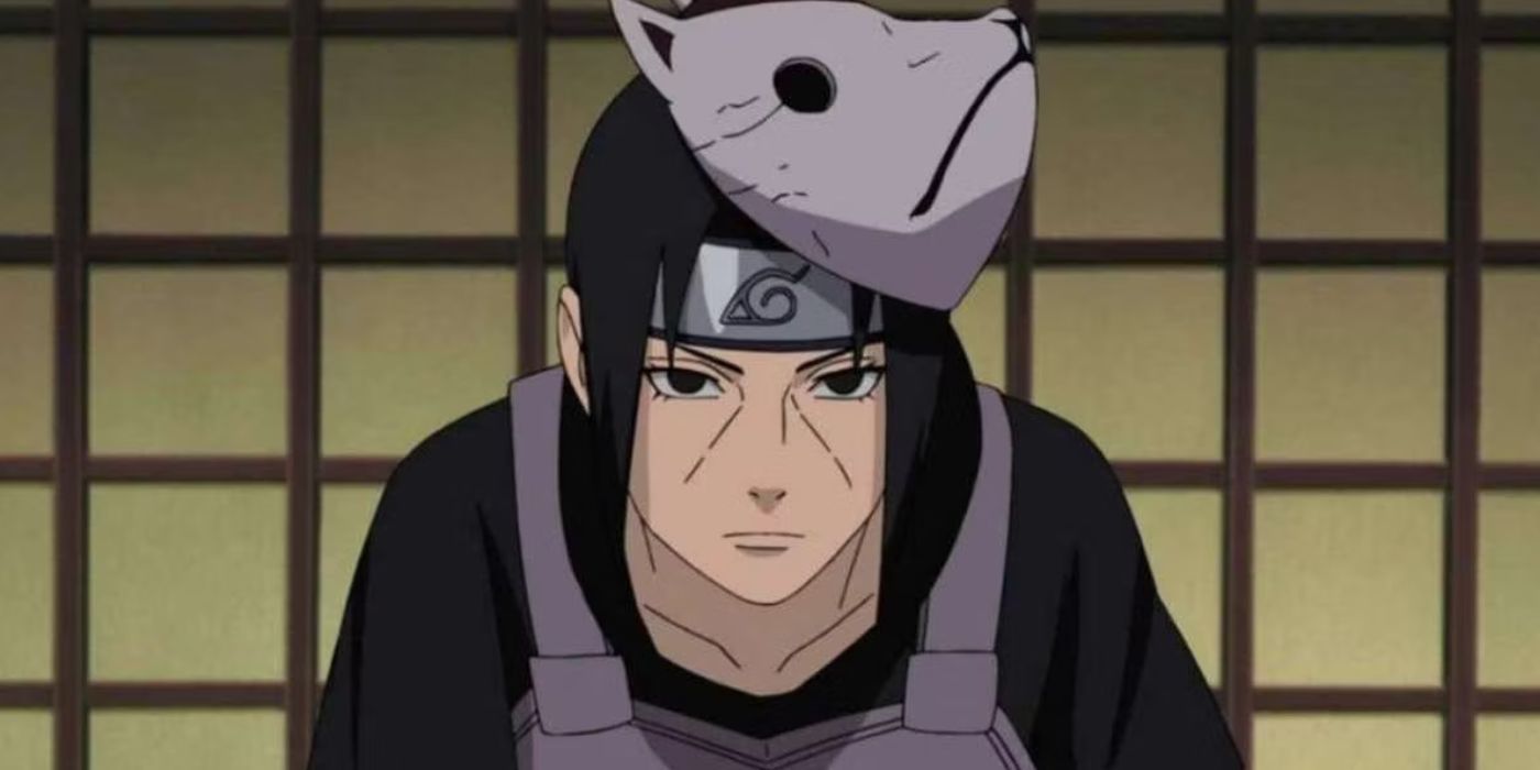 Itachi meets with the Leaf Village's elders as a Anbu in Naruto: Shippuden.