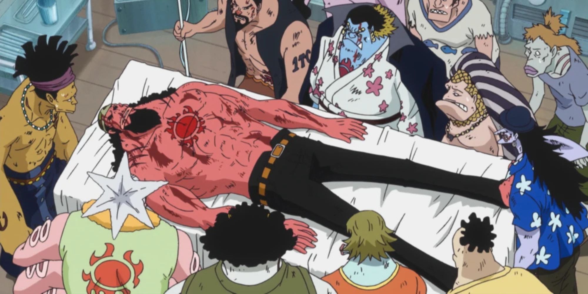 Fisher Tiger dying in front of his entire crew in One Piece