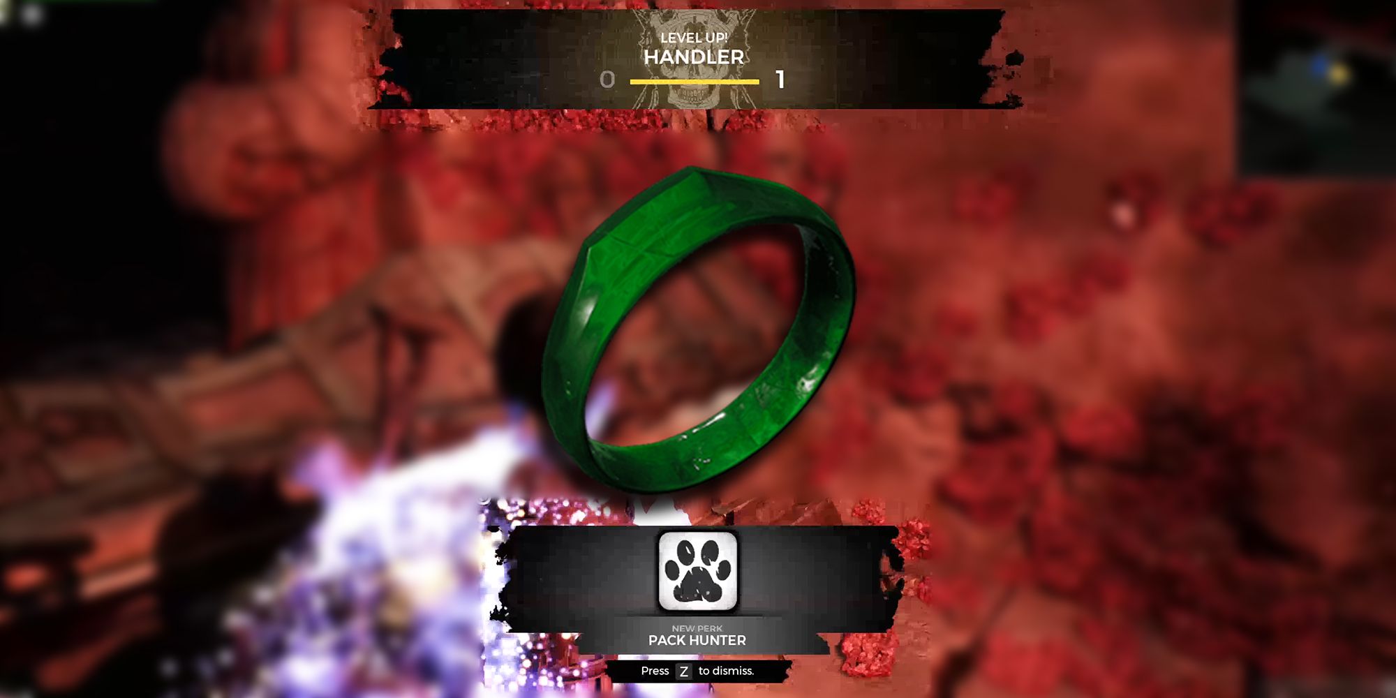 Remnant 2 - Sagestone Ring PNG Over Image Of Player Leveling Up Handler Archetype