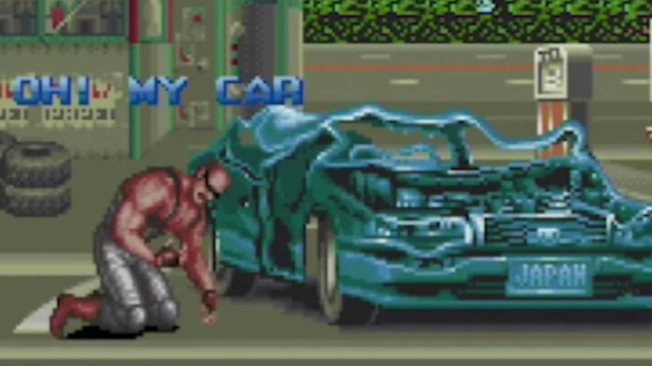 Someone lamenting the destruction of their car in Final Fight. 