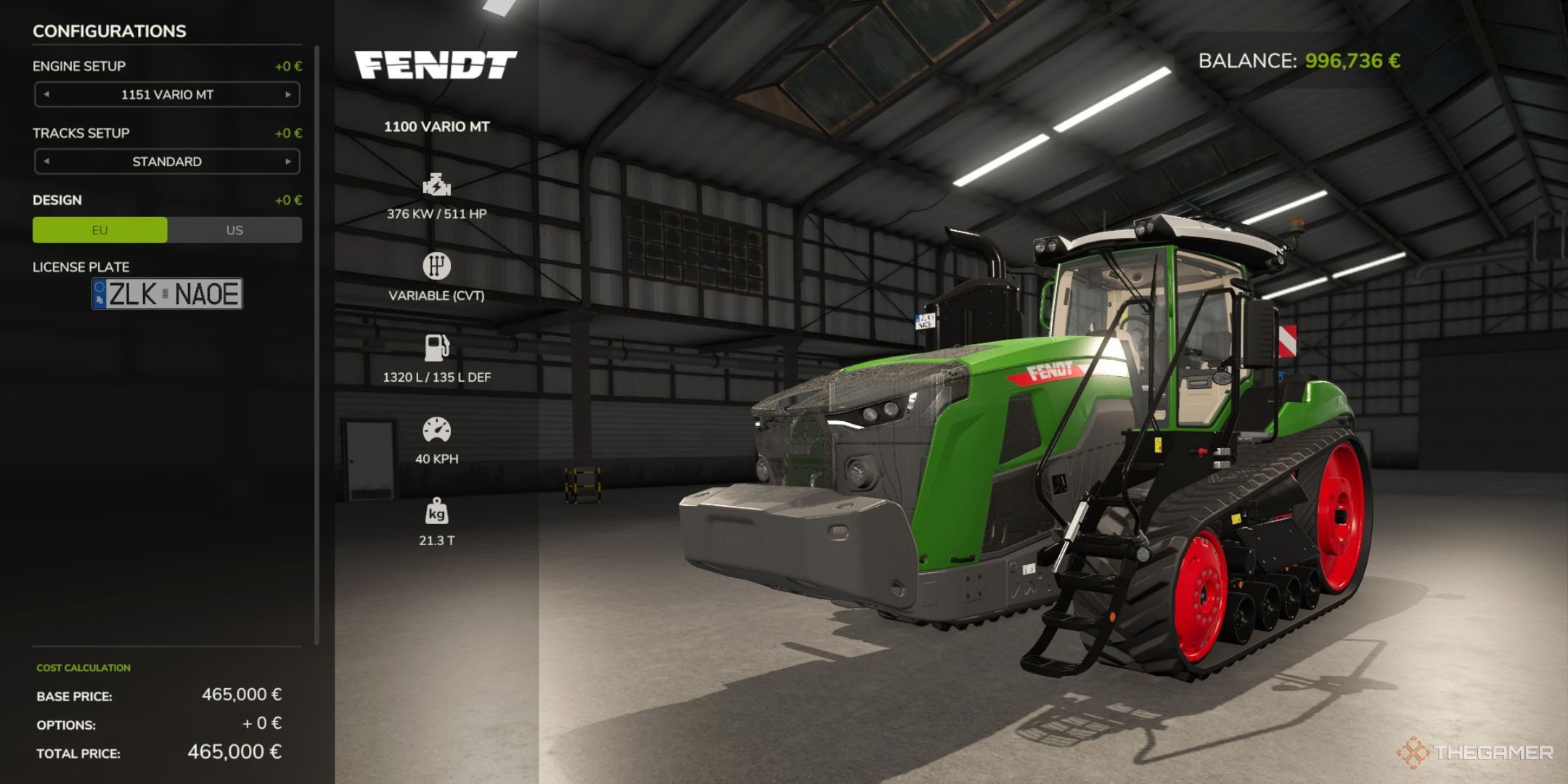 the Fendt 1100 Vario MT series tractor from Farming Simulator 25.