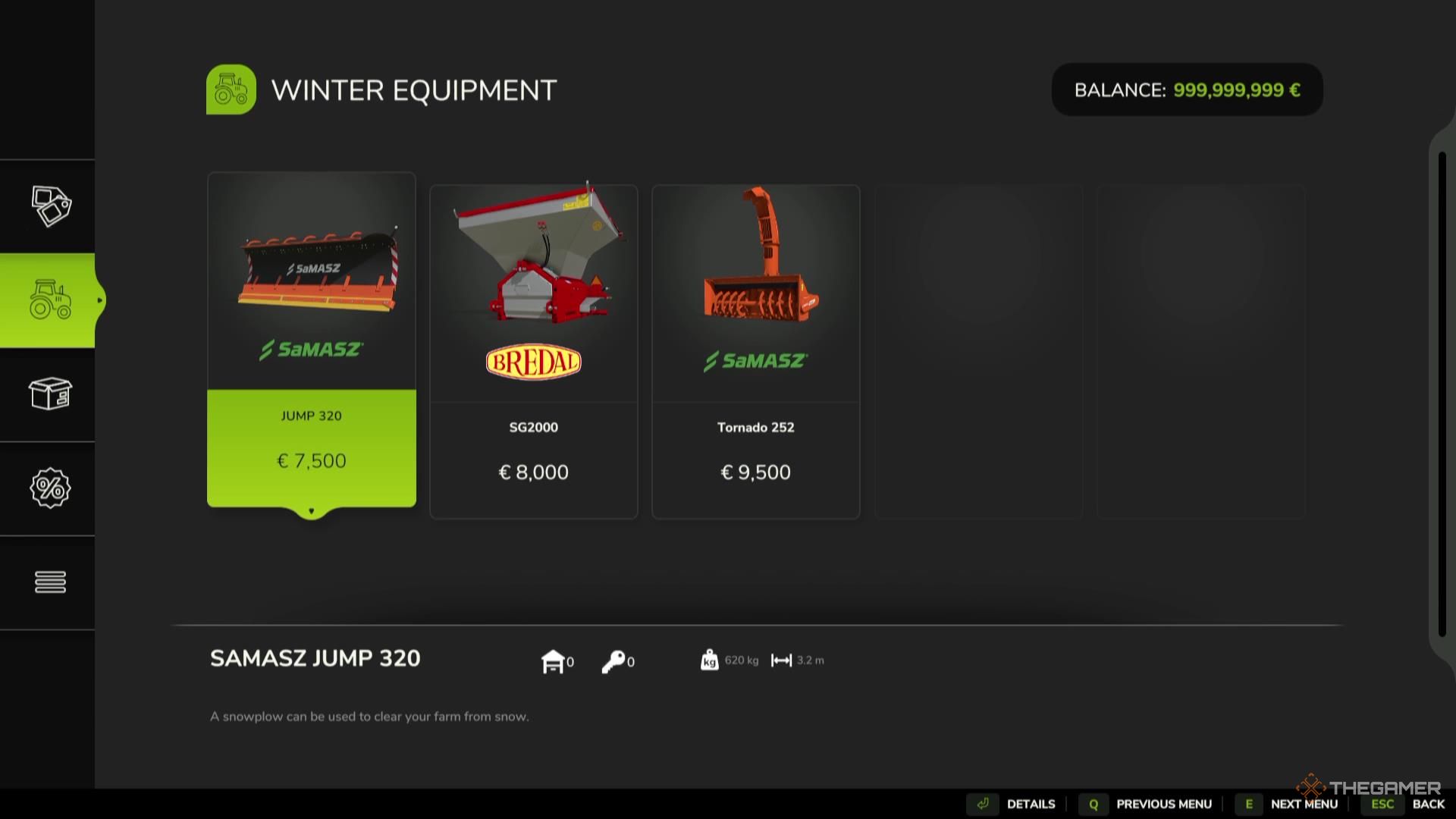 Tools specifically suited for the winter months in Farming Simulator 25.