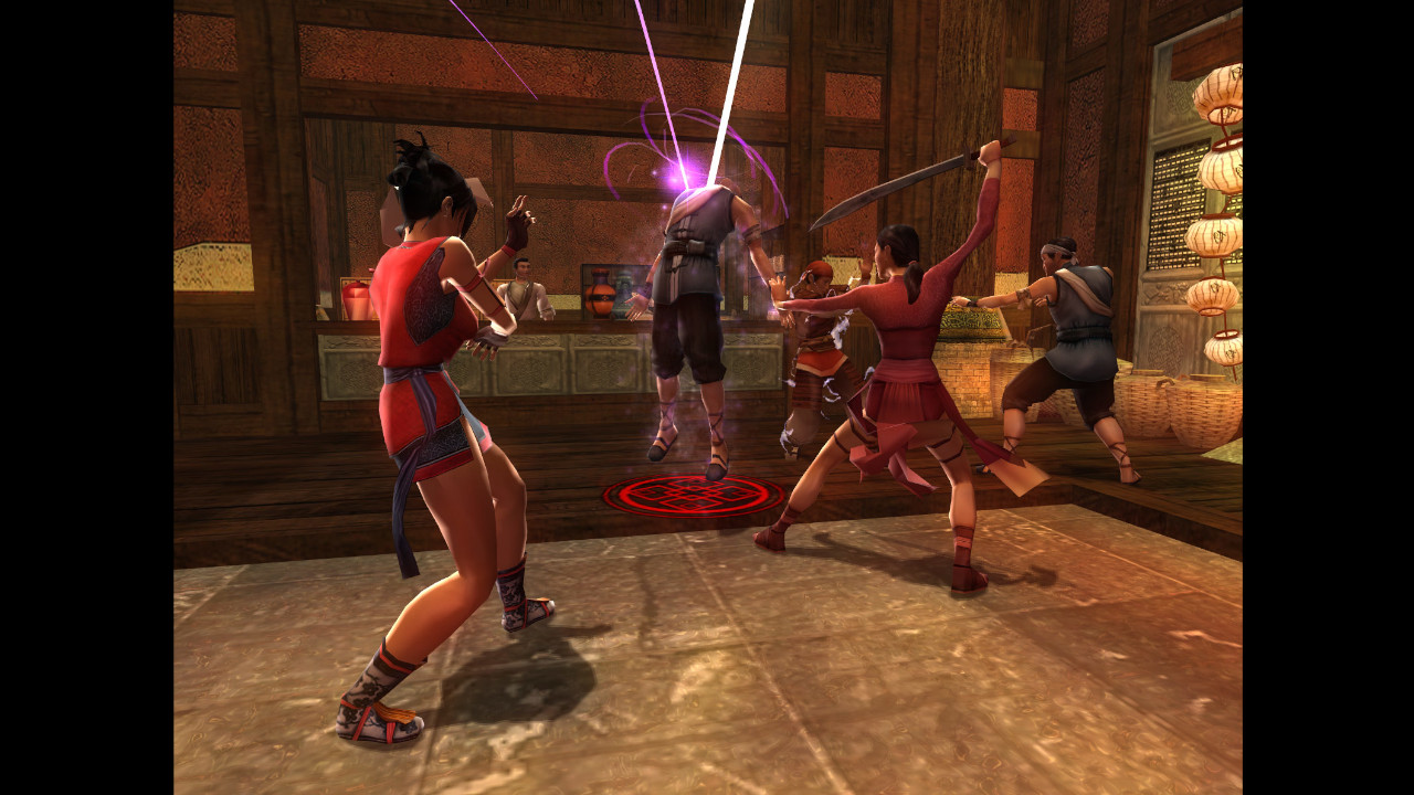 Fighting an onslaught of enemies using martial arts in Jade Empire