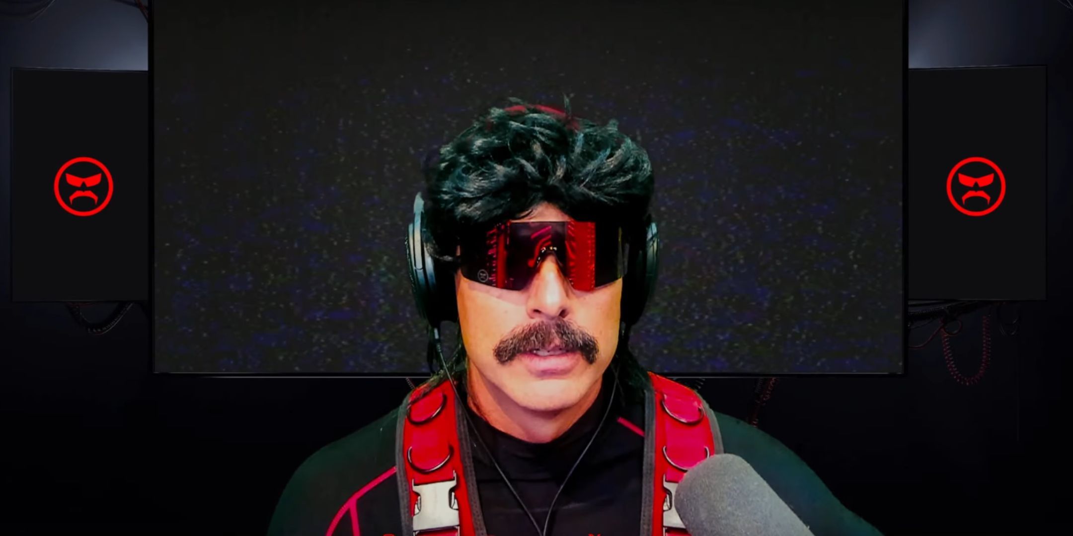 Dr Disrespect in a YouTube video, in front of a microphone