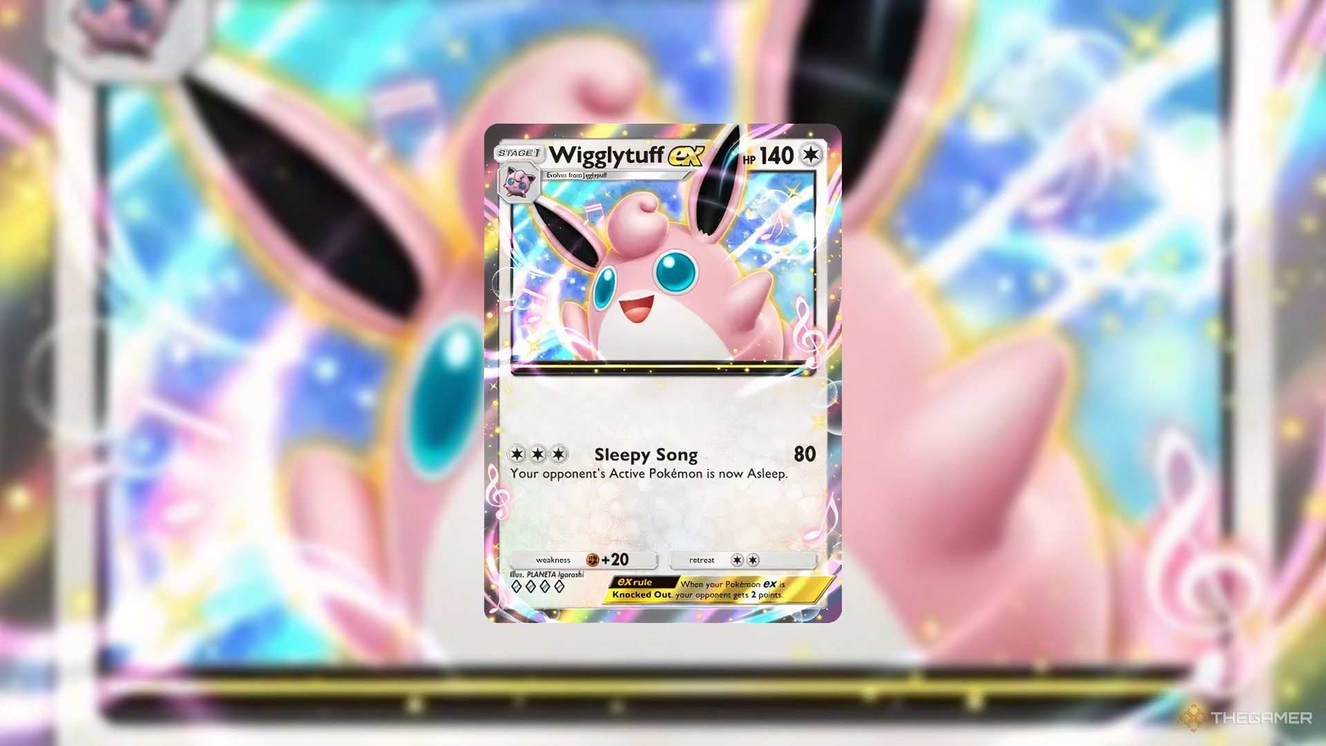 The Wigglytuff EX card in Pokemon TCG Pocket.