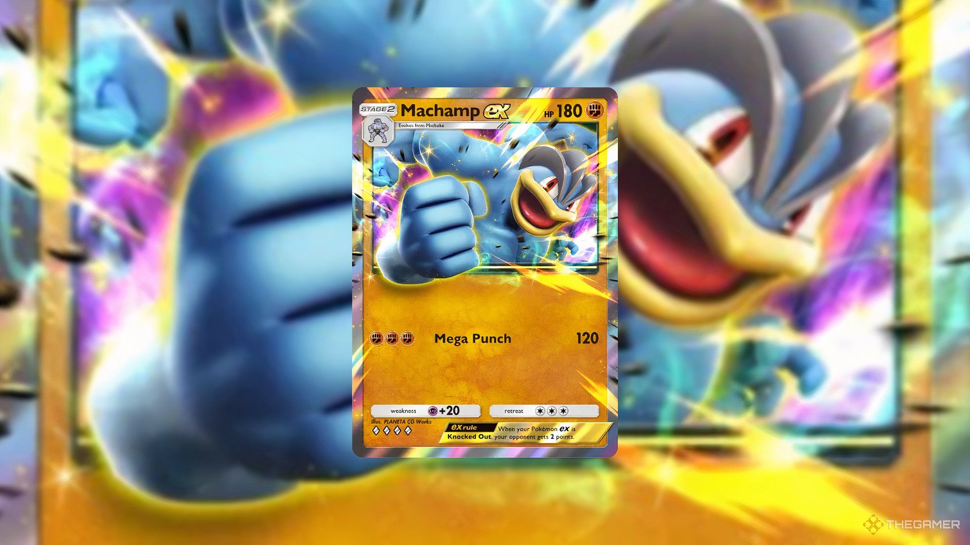 The Machamp EX card in Pokemon TCG Pocket.