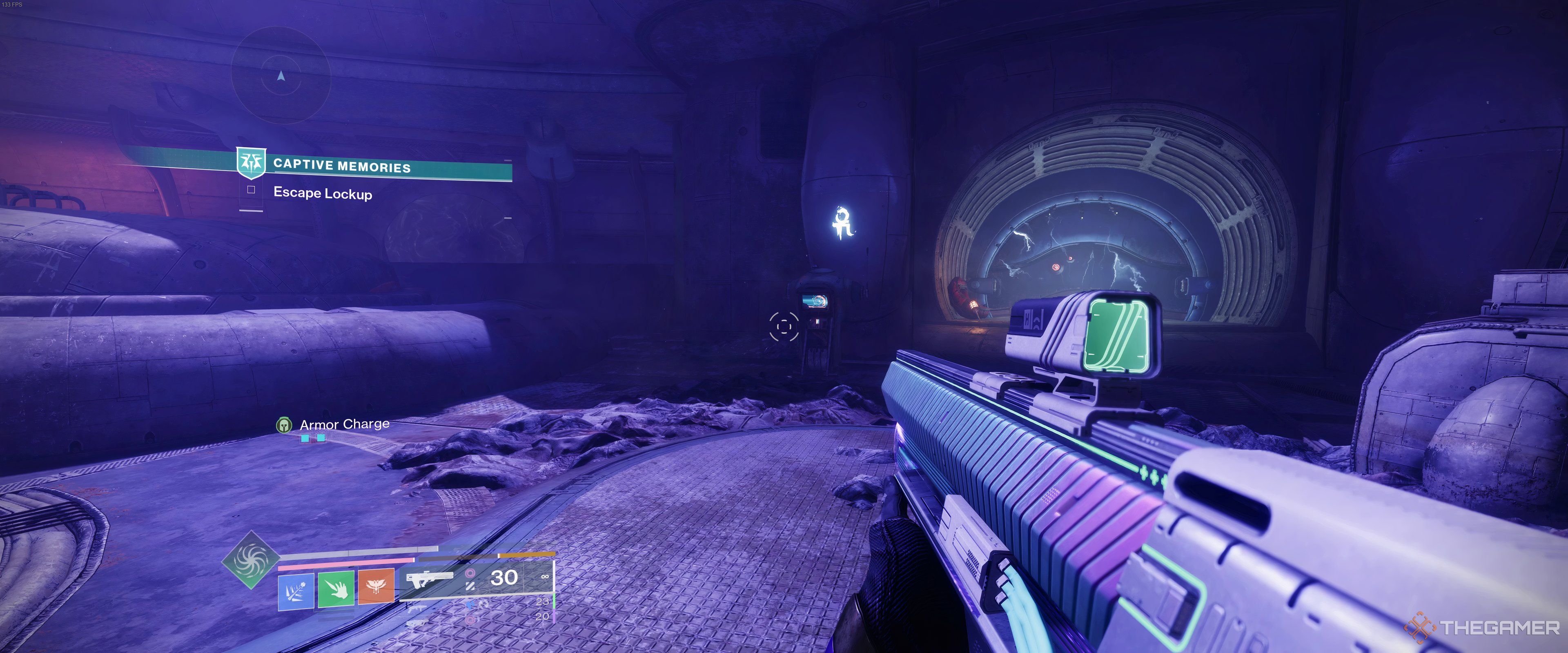 A Fallen terminal with a glowing glyph nearby in Destiny 2.