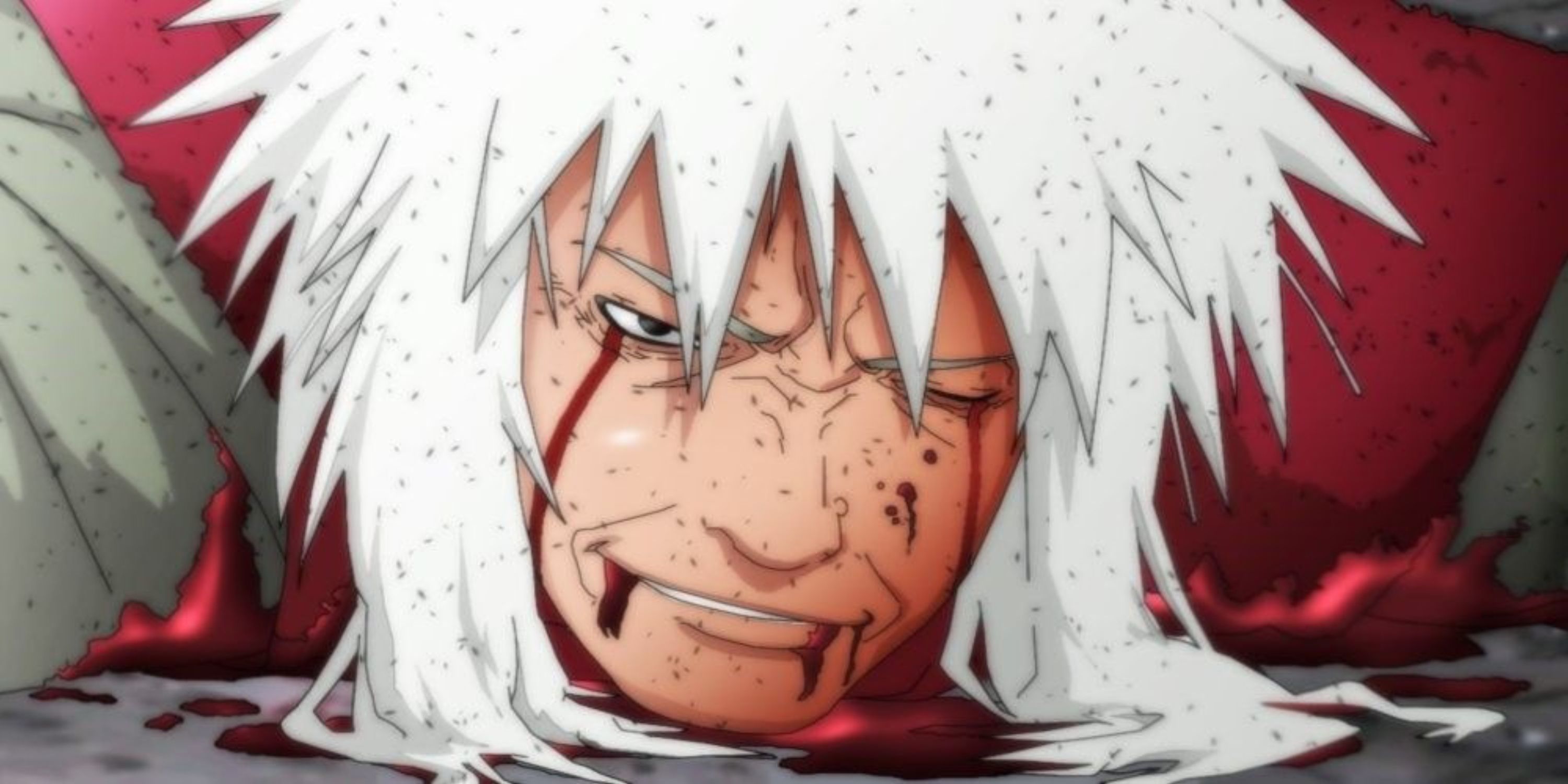 Jiraiya takes his final breaths in Naruto.