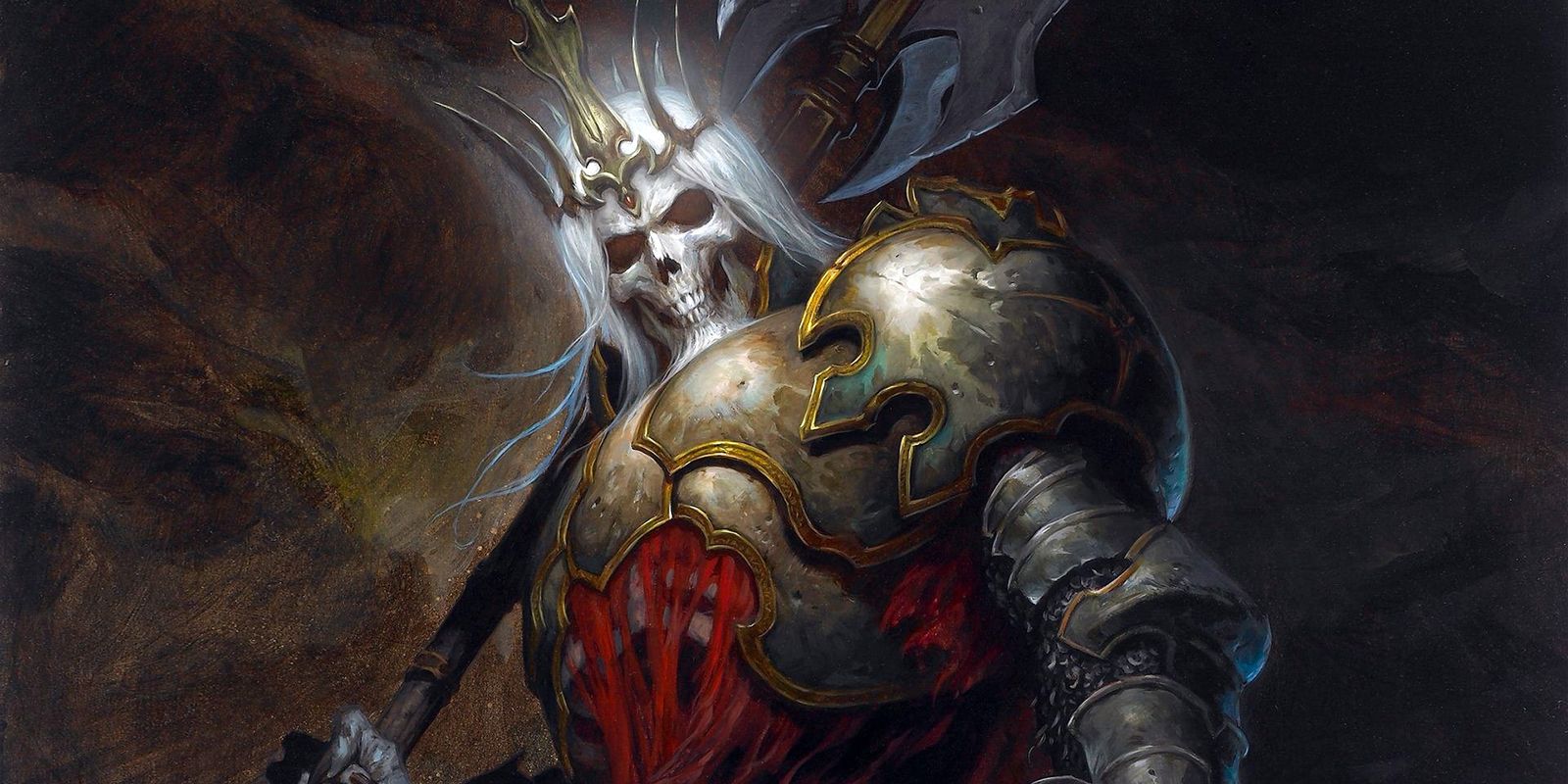 Diablo 3 King Leoric portrait style holding an axe.