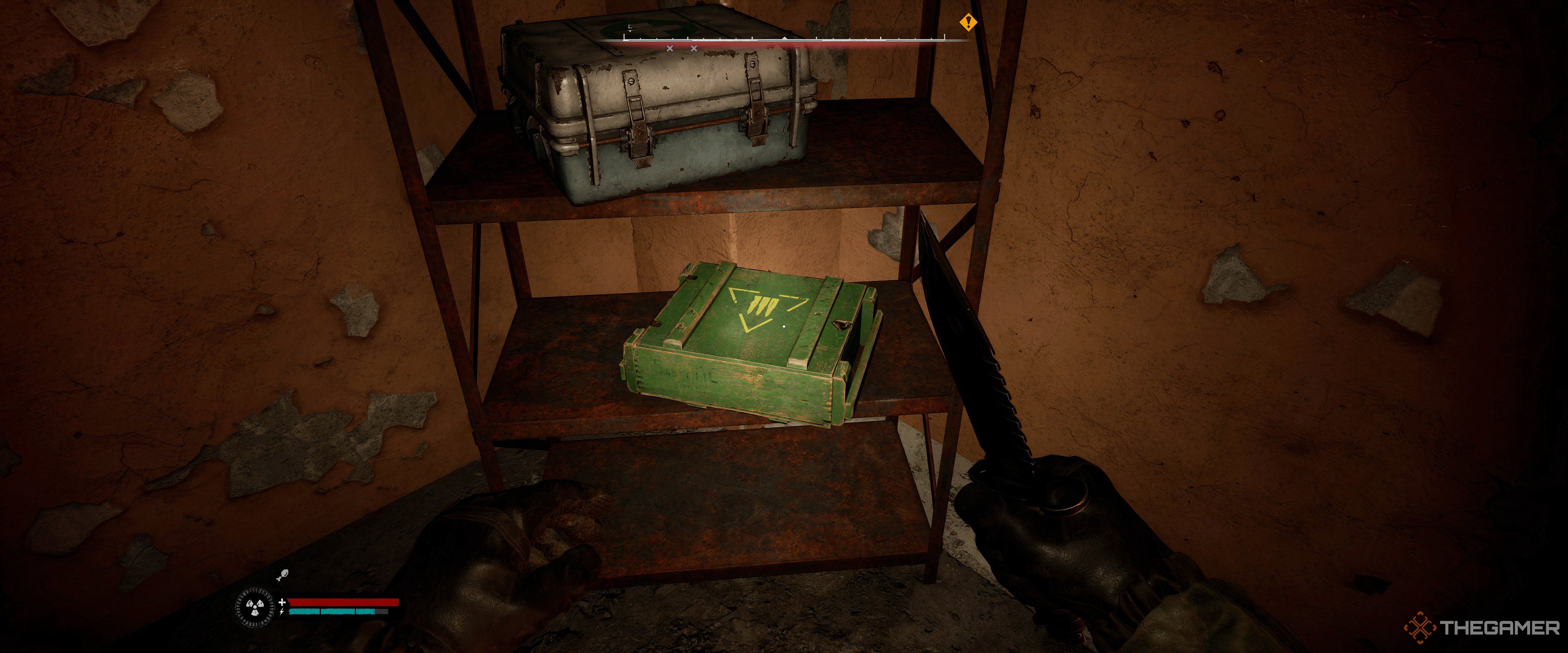 An ammo box on a shelf in Stalker 2: Heart of Chornobyl.