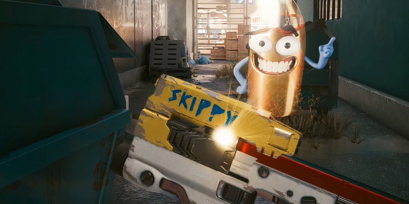 Skippy, the pistol from Cyberpunk 2077.