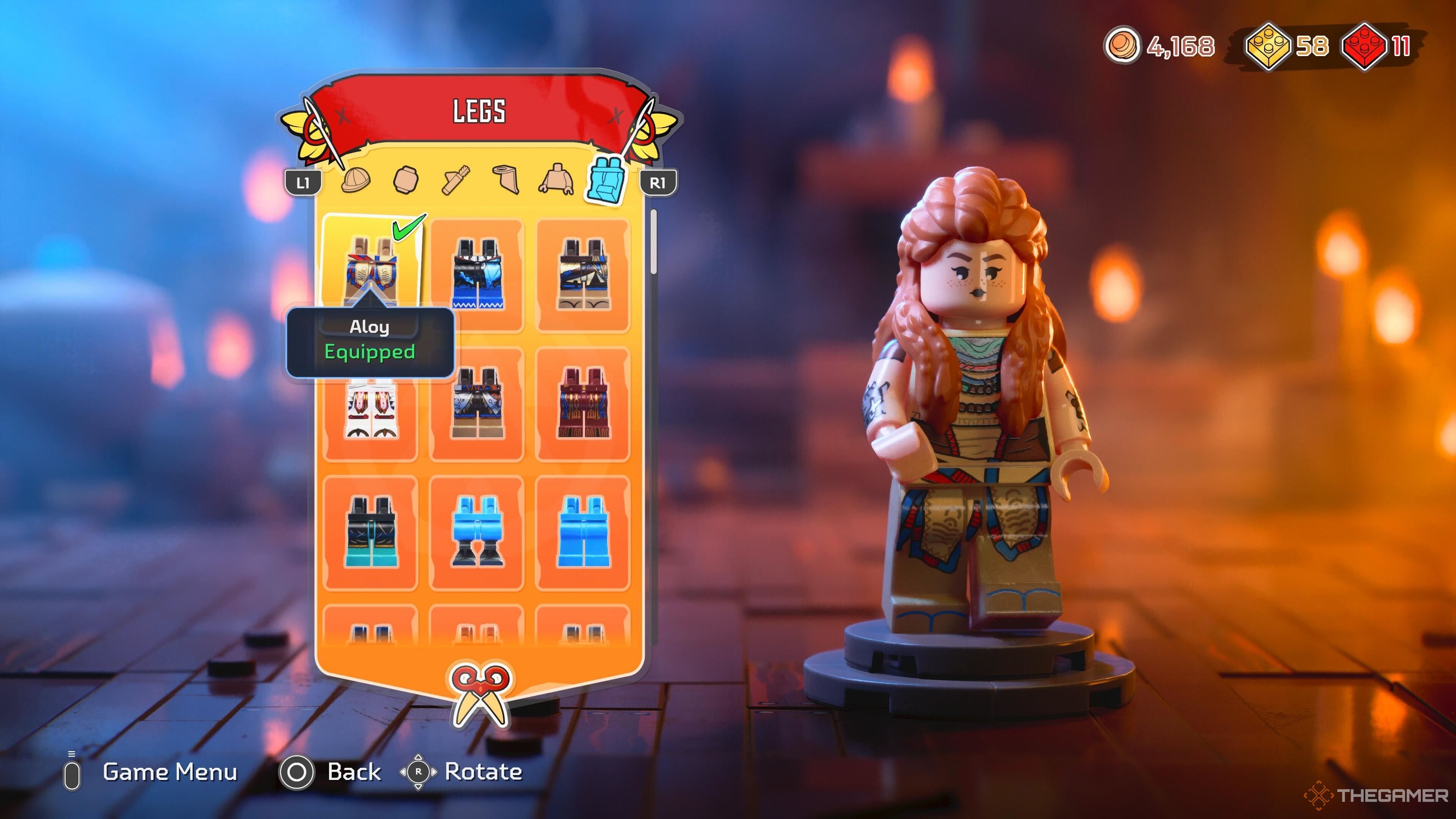 Leg options in Lego Horizon Adventures.