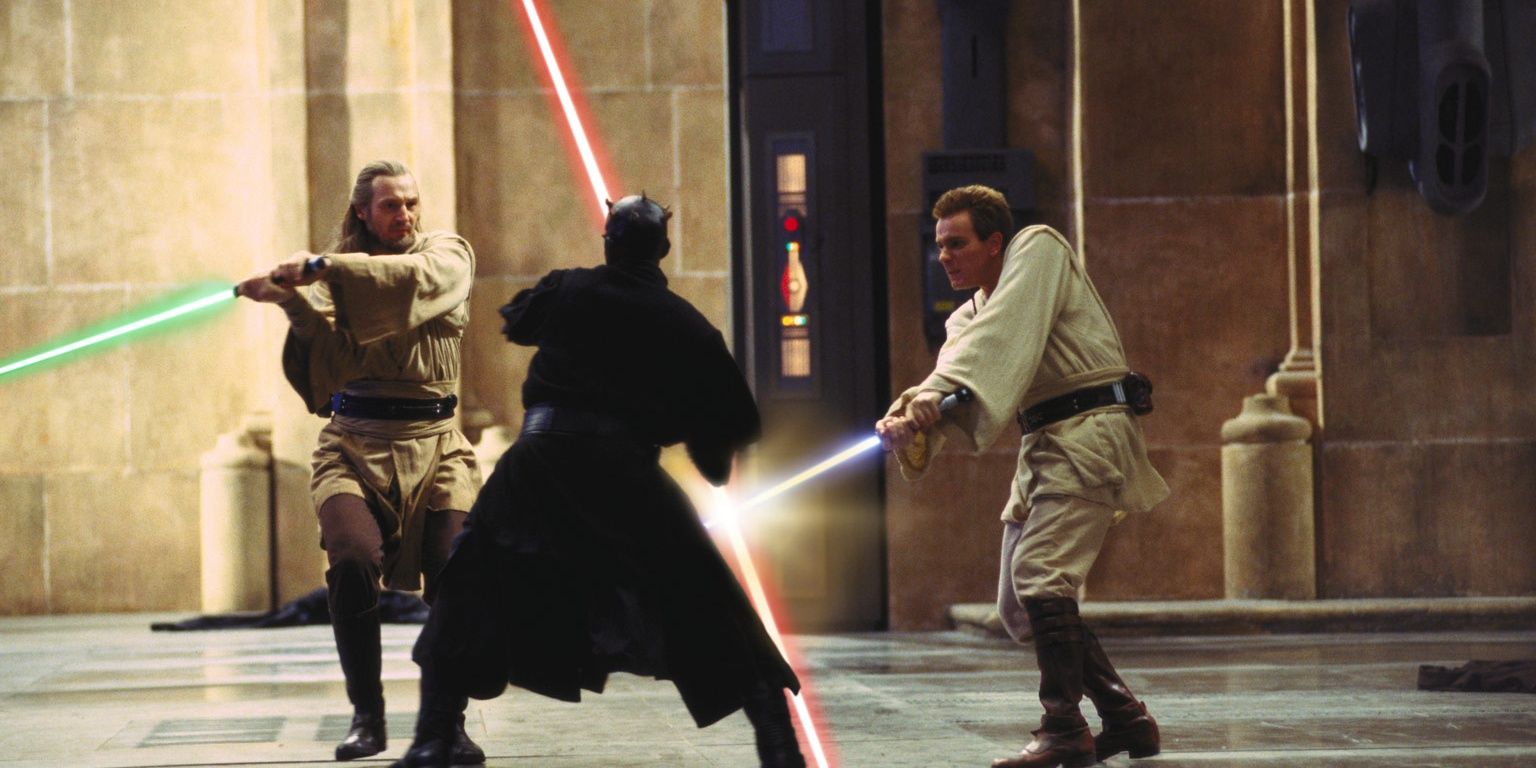 qui gon ginn and obi wan fighting maul