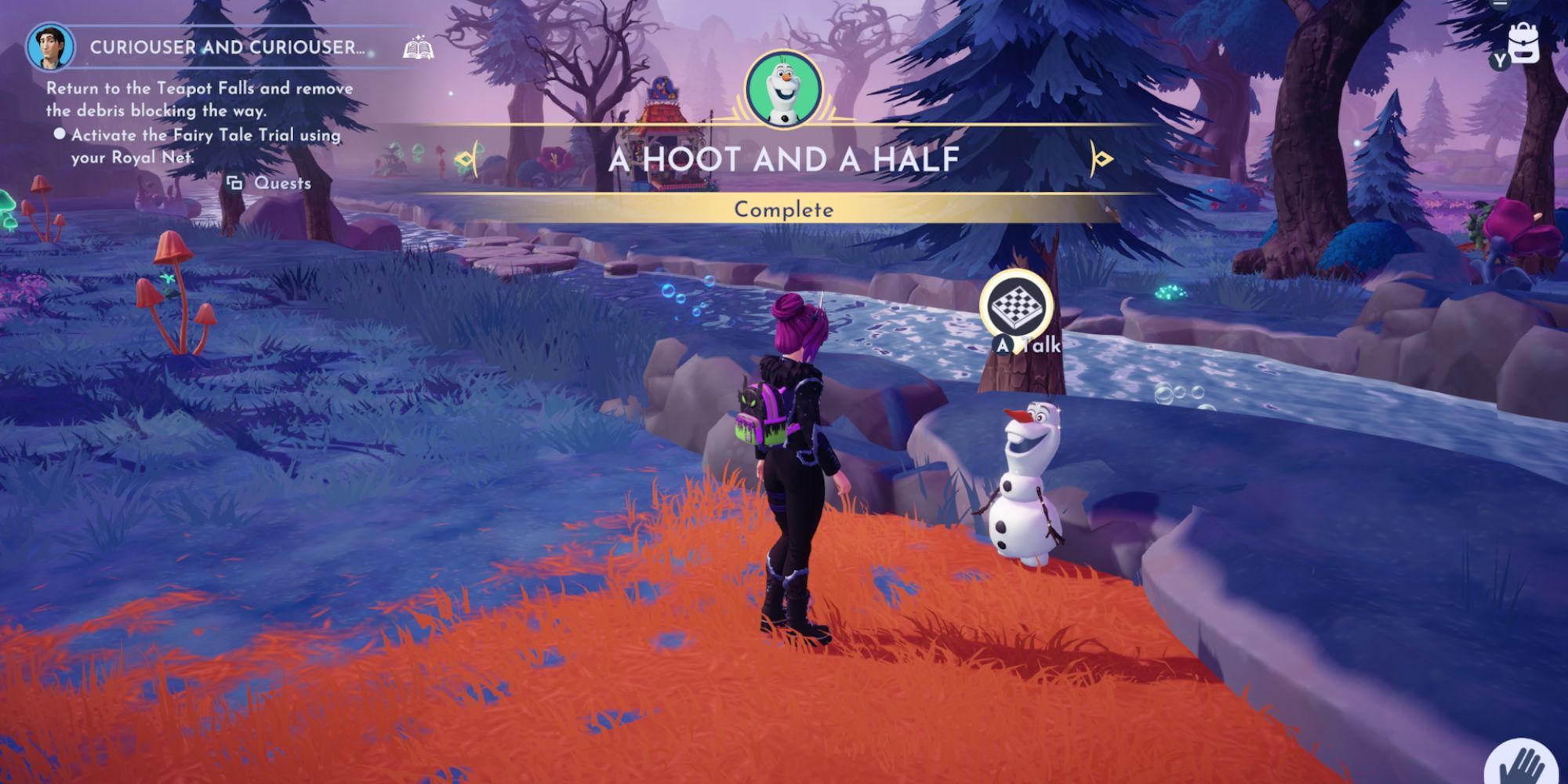 Completing A Hoot and A Half quest in Disney Dreamlight Valley