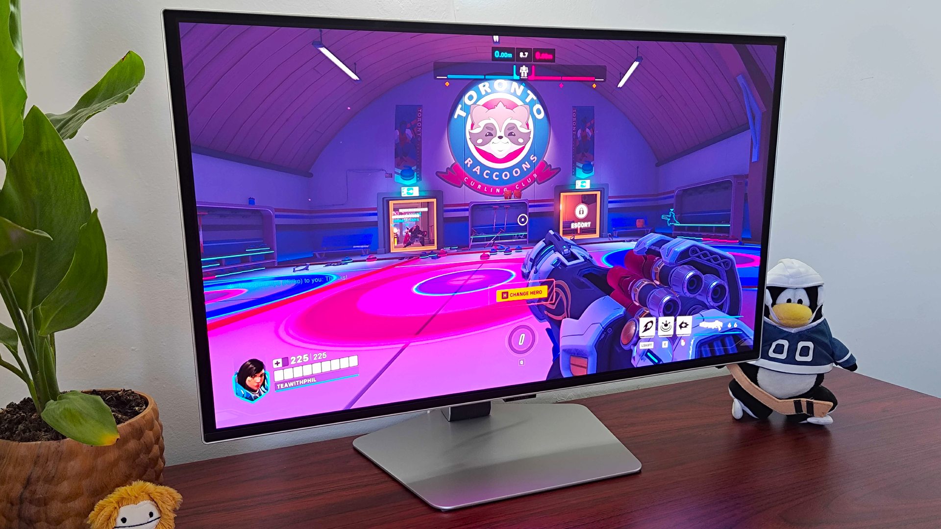 Samsung Odyssey OLED G6 with Overwatch 2 gameplay on screen