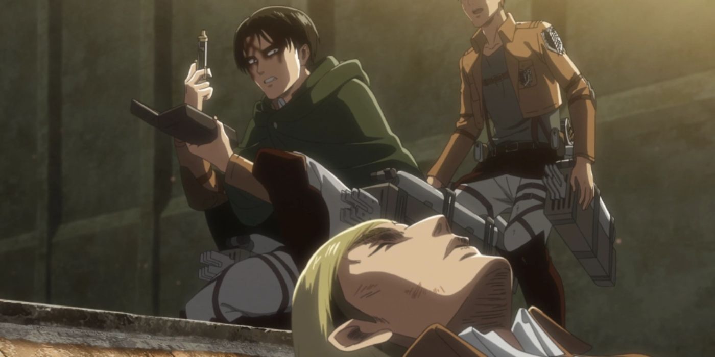 Levi holding an injection