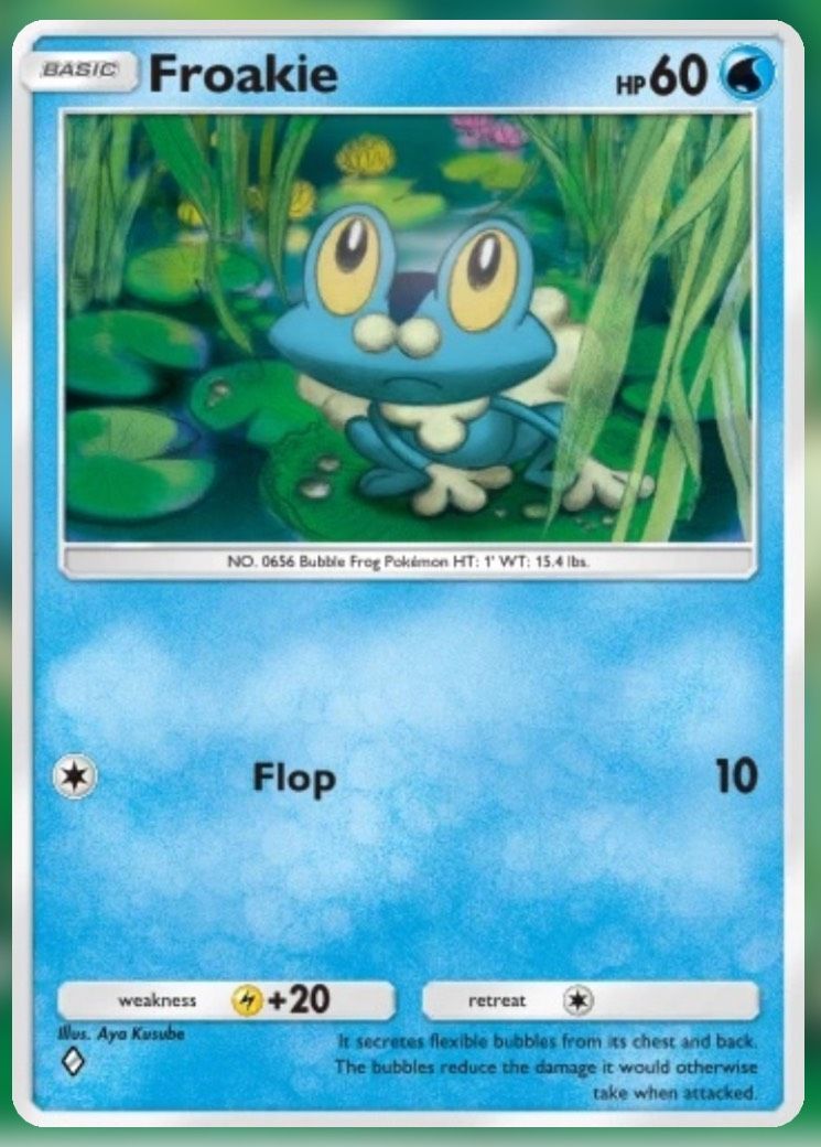 The Froakie from Genetix Apex Charizard in Pokemon Trading Card Game Pocket.