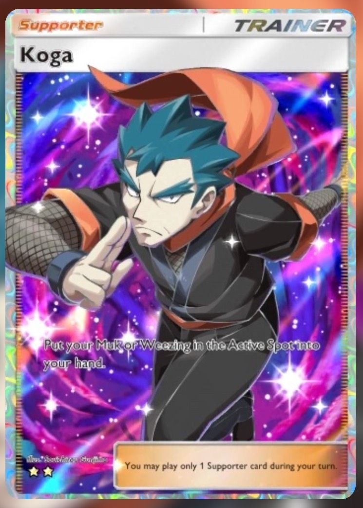 The Koga FA from Genetic Apex Mewtwo in Pokemon Trading Card Game Pocket.