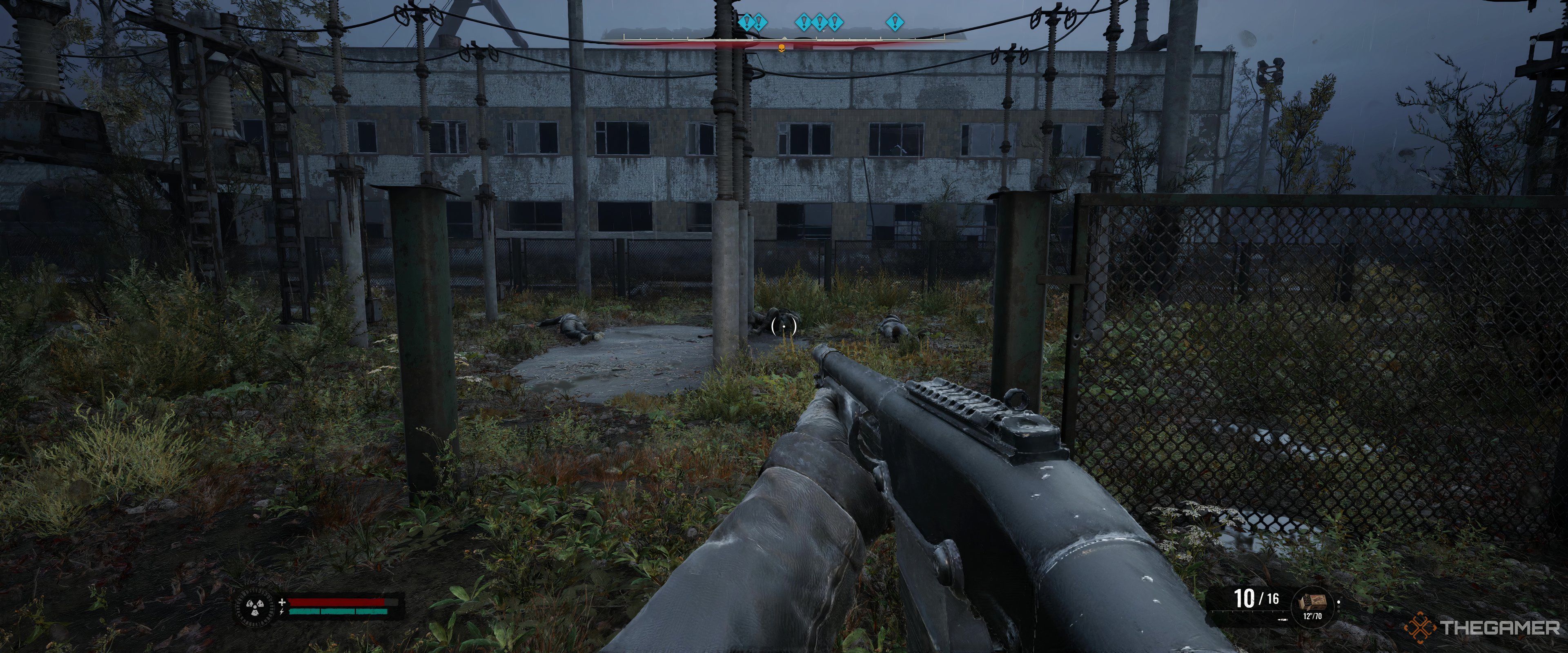 Using a shotgun in Stalker 2: Heart of Chornobyl.