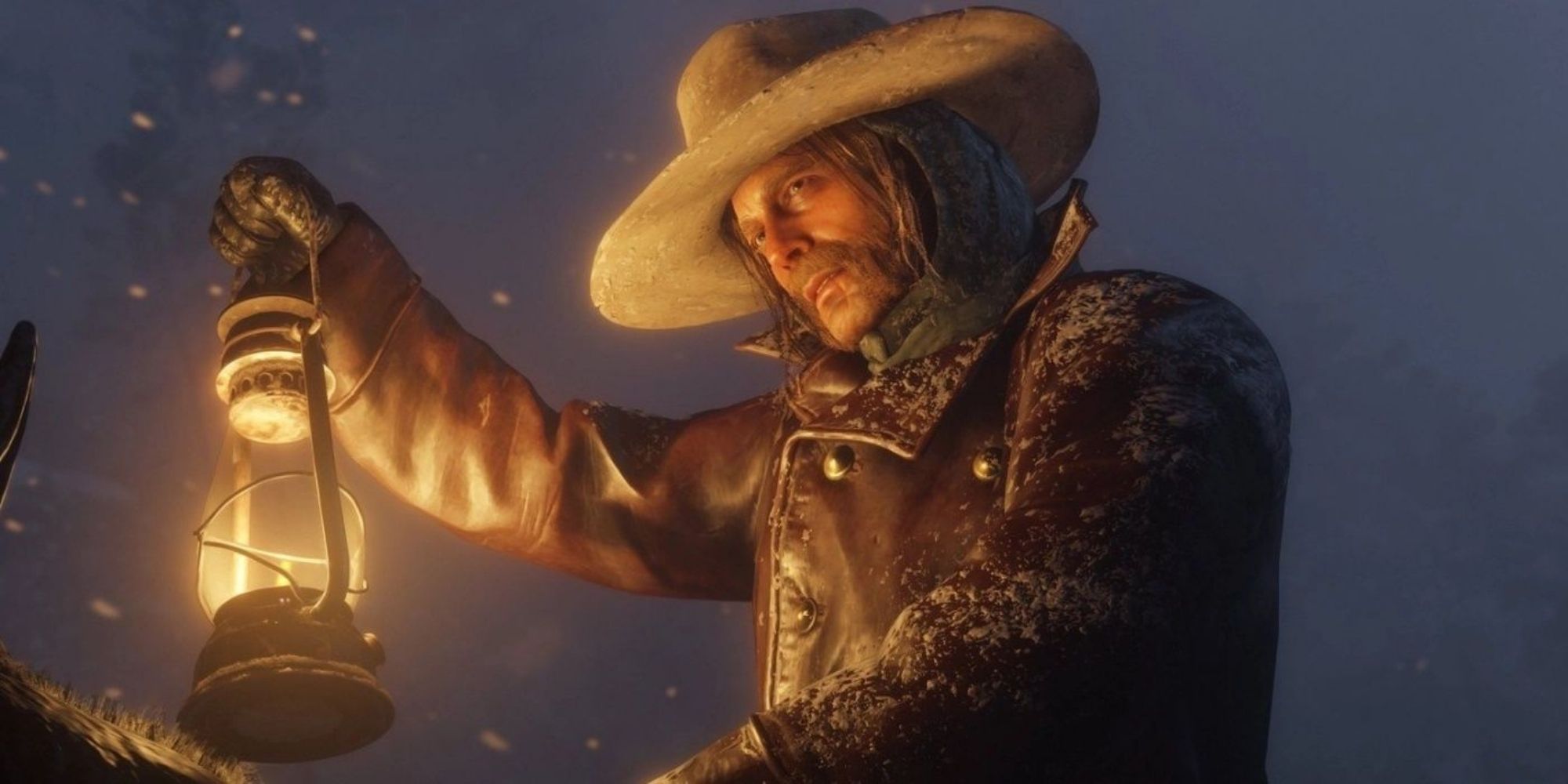 Red Dead Redemption 2 micah bell holding a lantern.