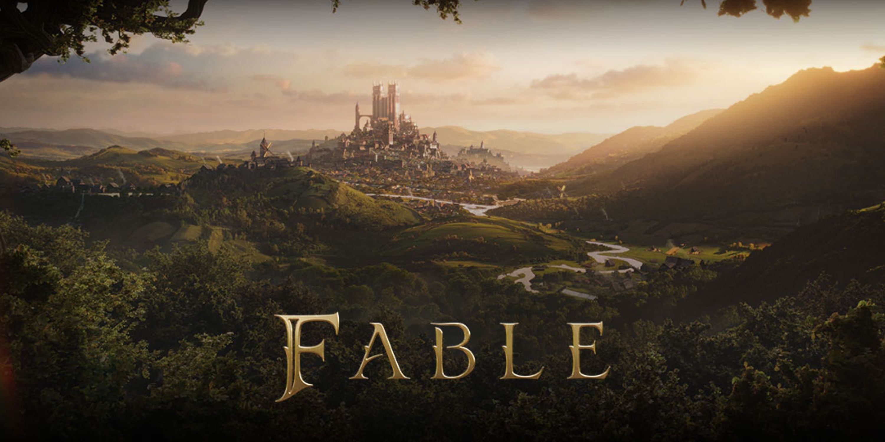 Fable title text with a city in the background.