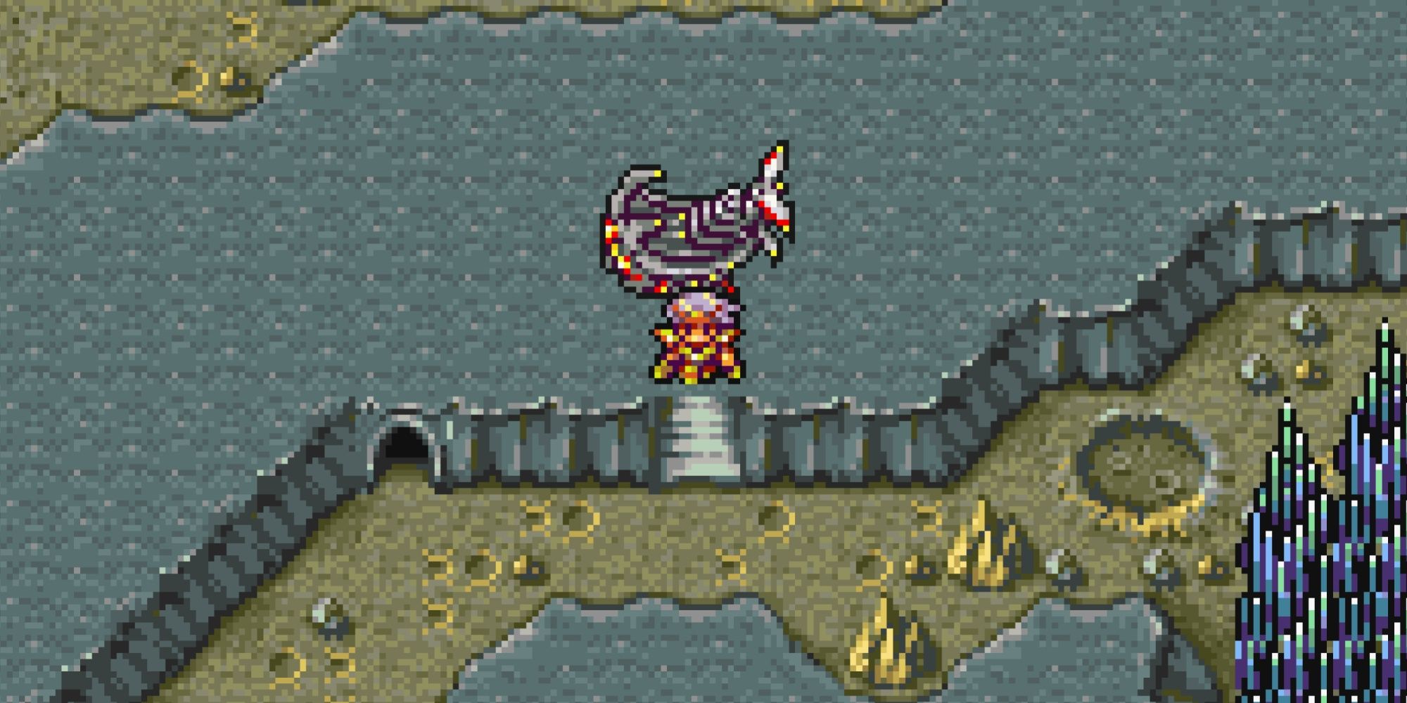 Exploring the moon in Final Fantasy 4 Advance