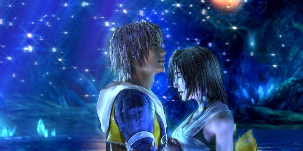 tidus and yuna CG cutscene macalania woods