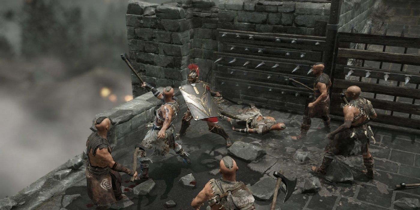 The protagonist in battle in Ryse- Son Of Rome