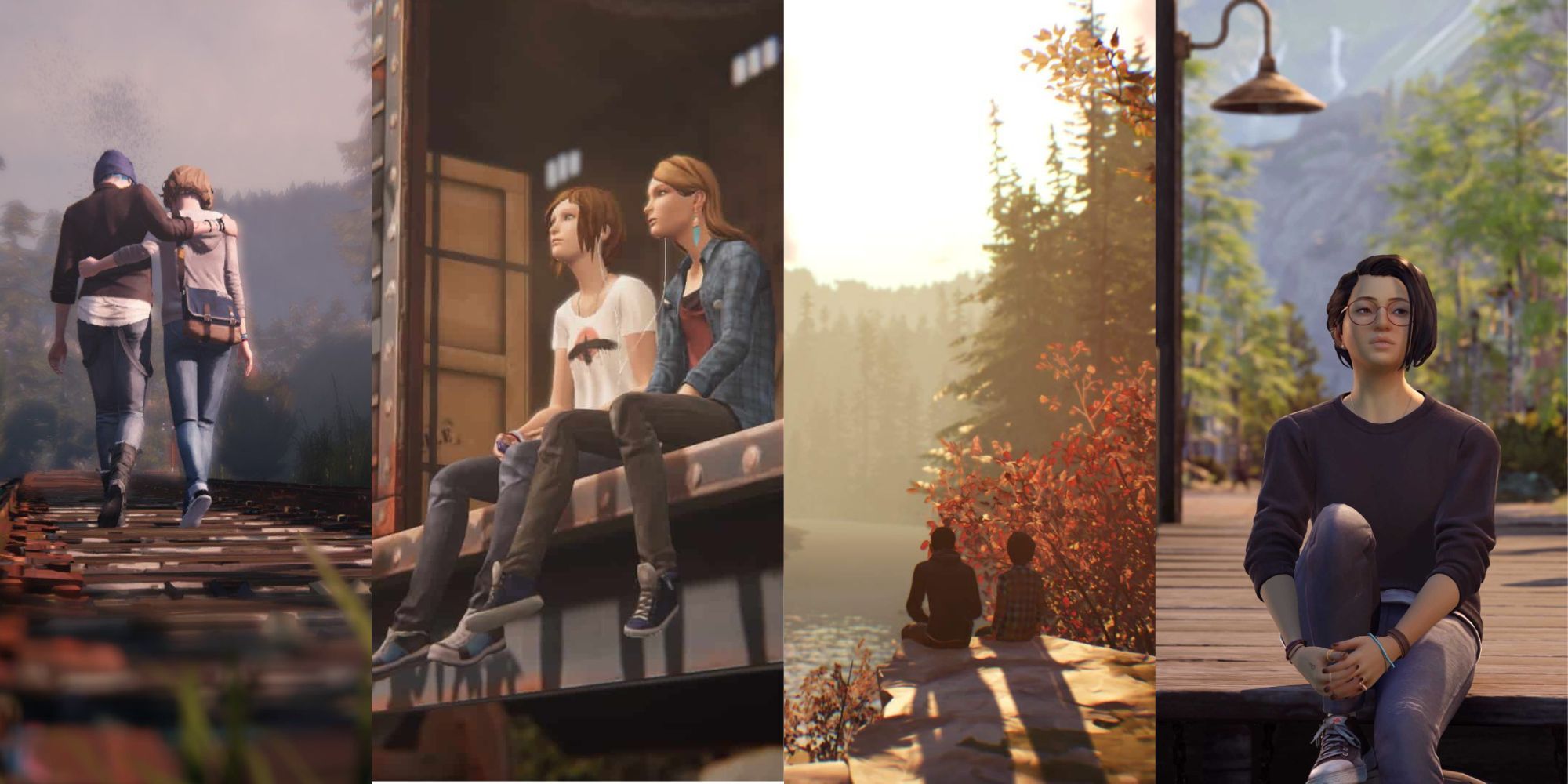 Split Image of Life Is Strange, Life Is Strange: Before The Storm, Life Is Strange 2 and Life Is Strange: True Colors. 