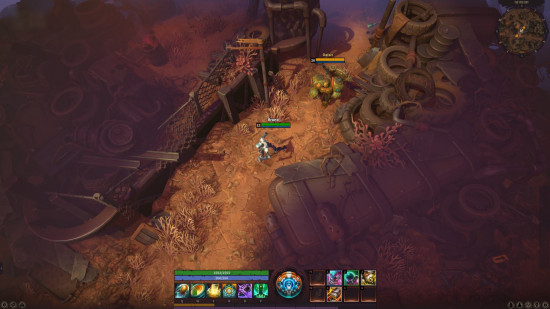 Corepunk early access release: A screenshot of Corepunk gameplay depicts a robotic character running through a scrapyard.