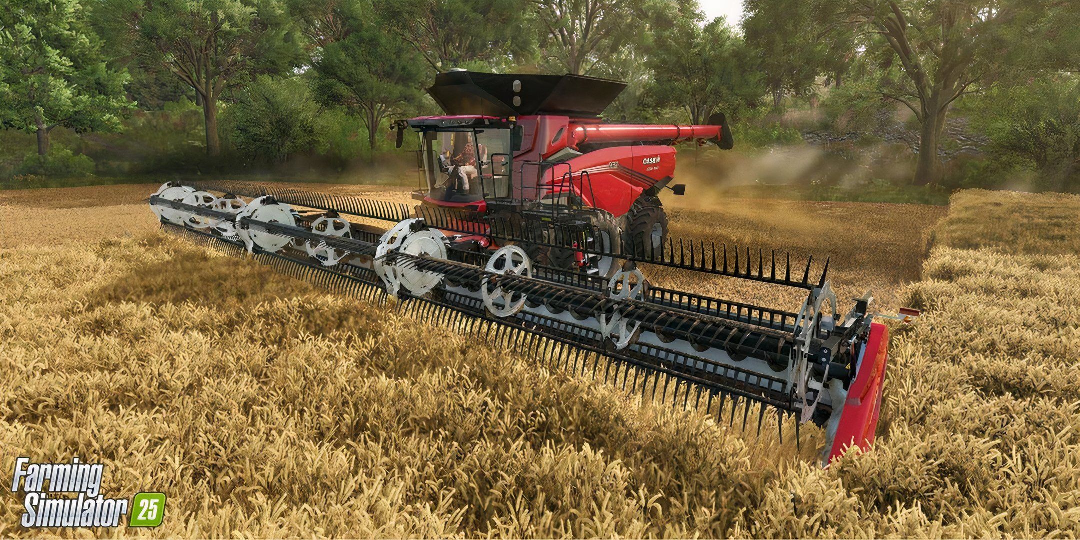 A vehicle working in Farming Simulator