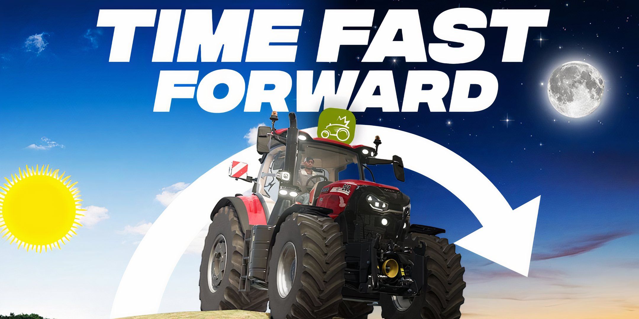 A screenshot of the Time Fast Forward mod for Farming Simulator