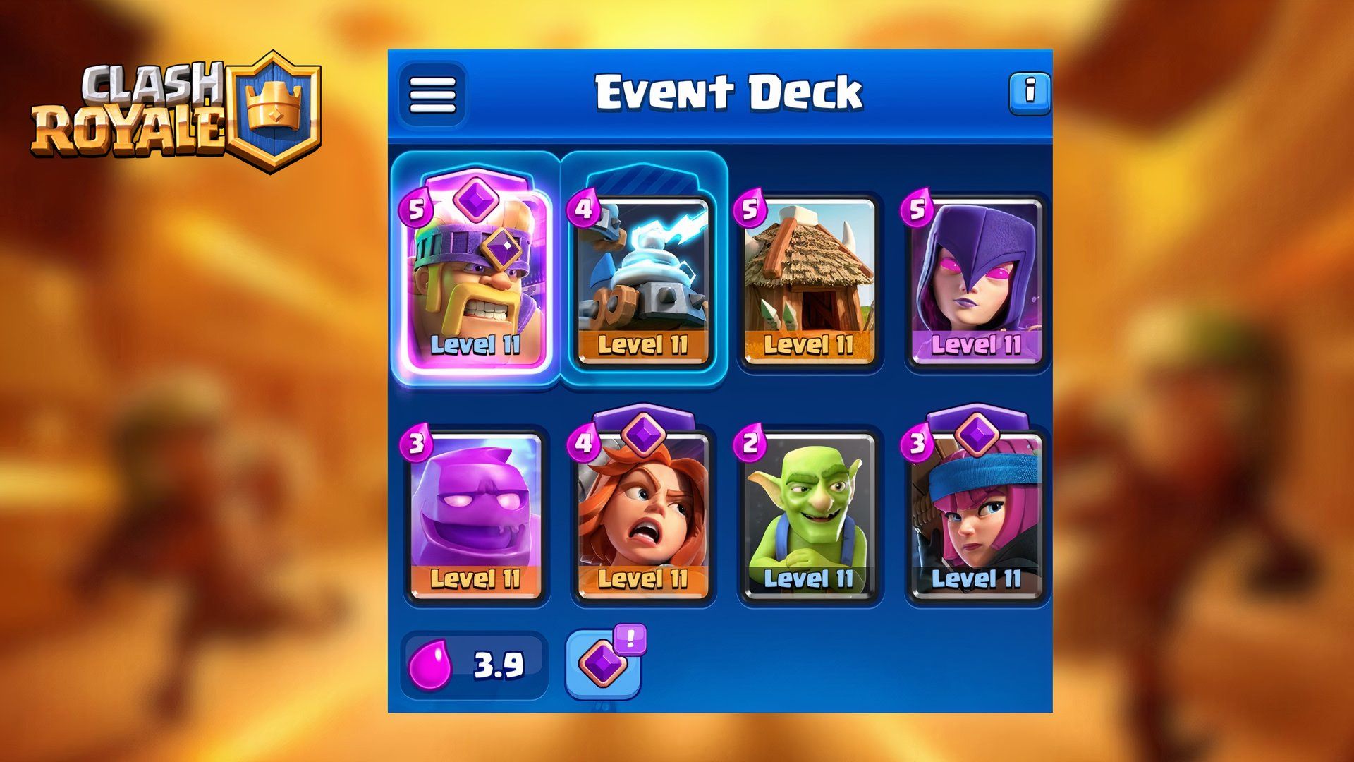 dark elixir event deck two clash royale