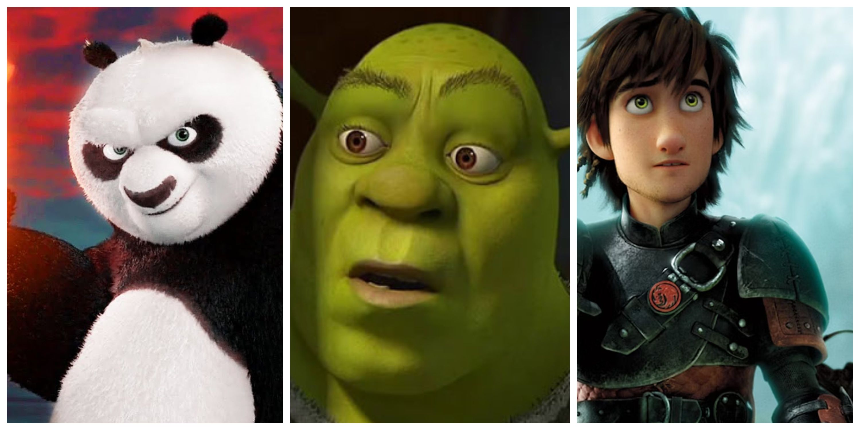 kung fu panda, shrek, how to train your dragon 2