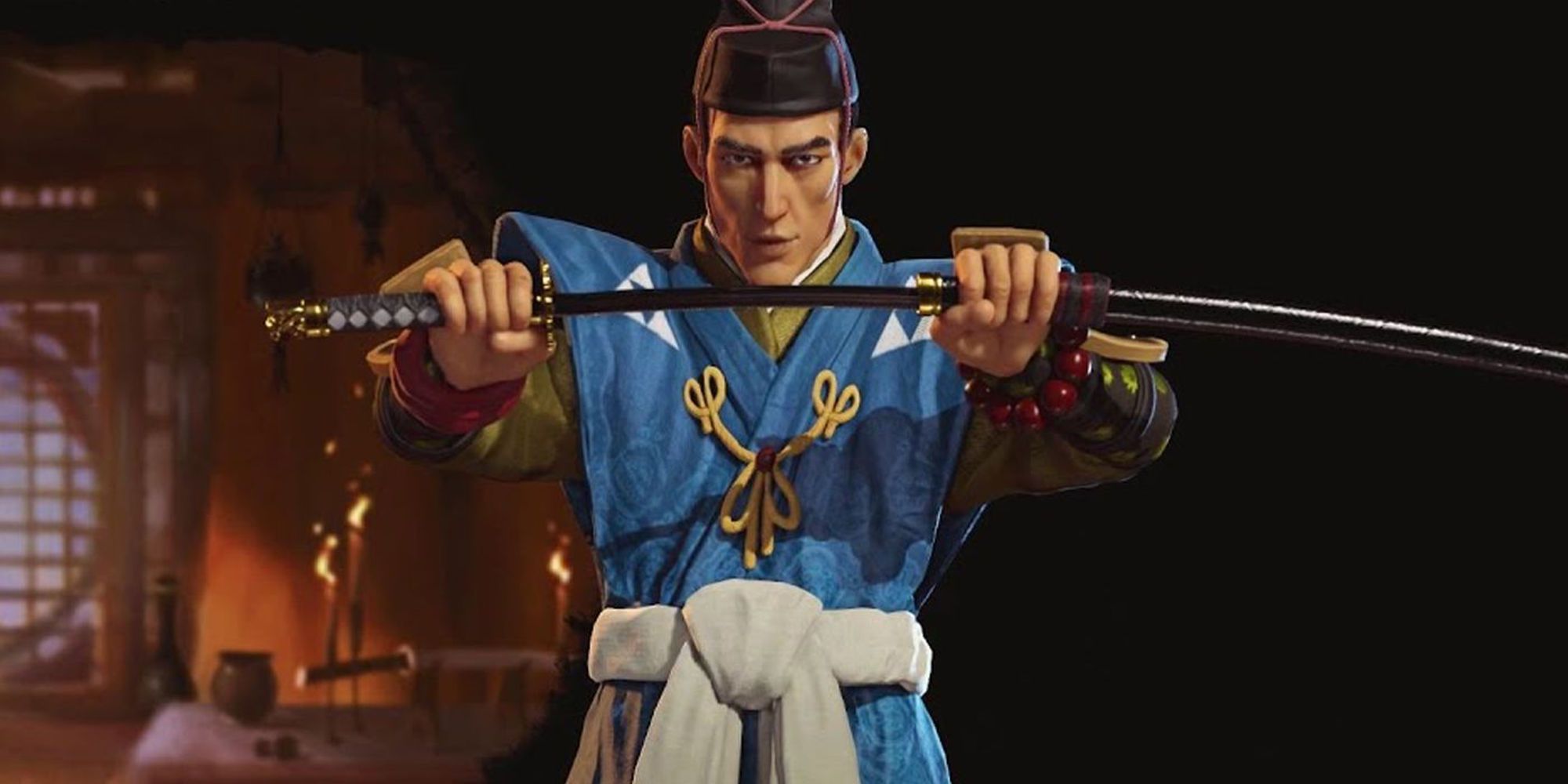 Hojo Tokumune from Civilization 6 holding a katana