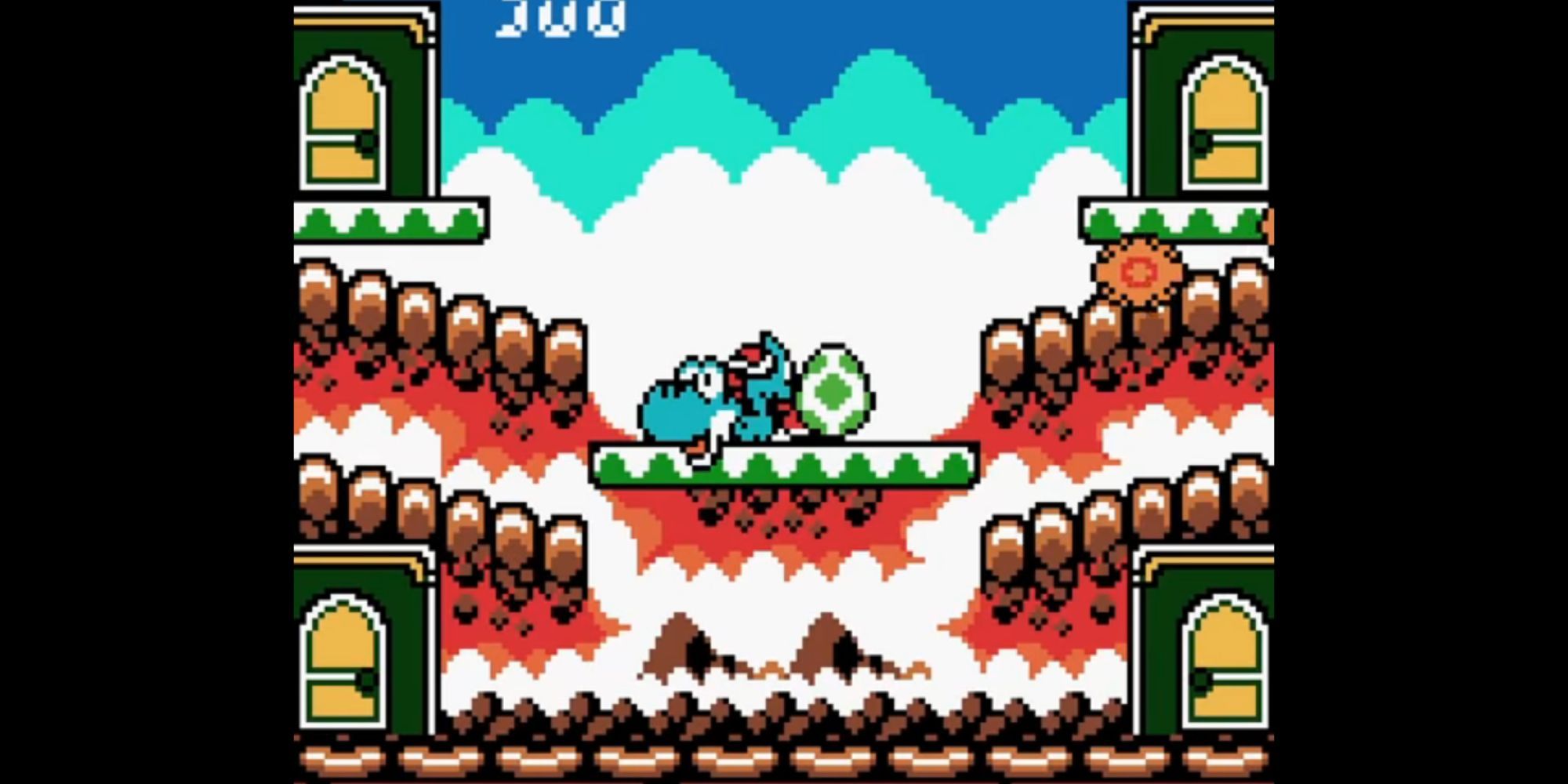 Yoshi lays on a platform with an egg behind it in Game and Watch Gallery 3.