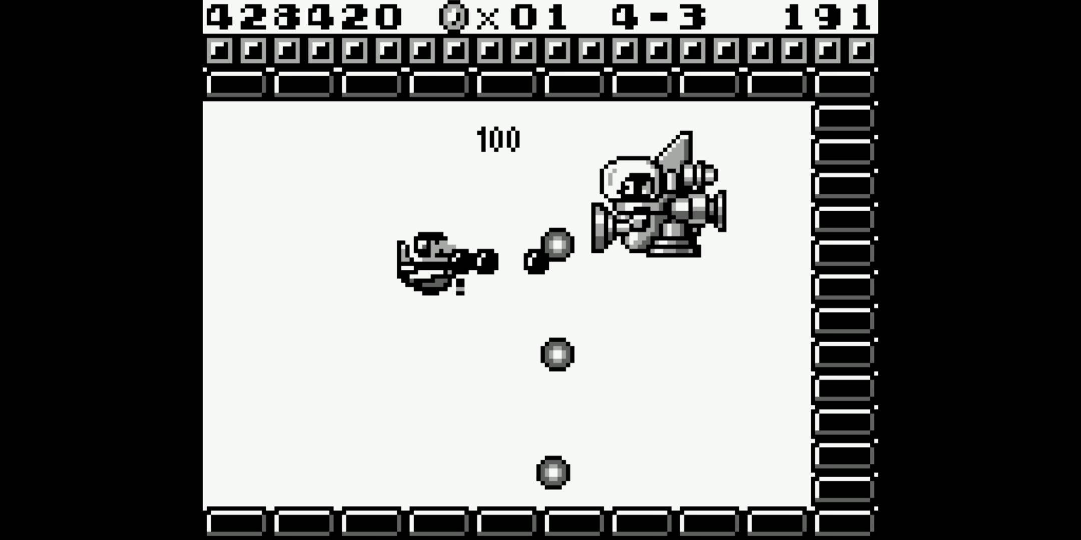 Mario fighting Tatanga in his airplane in Super Mario Land.