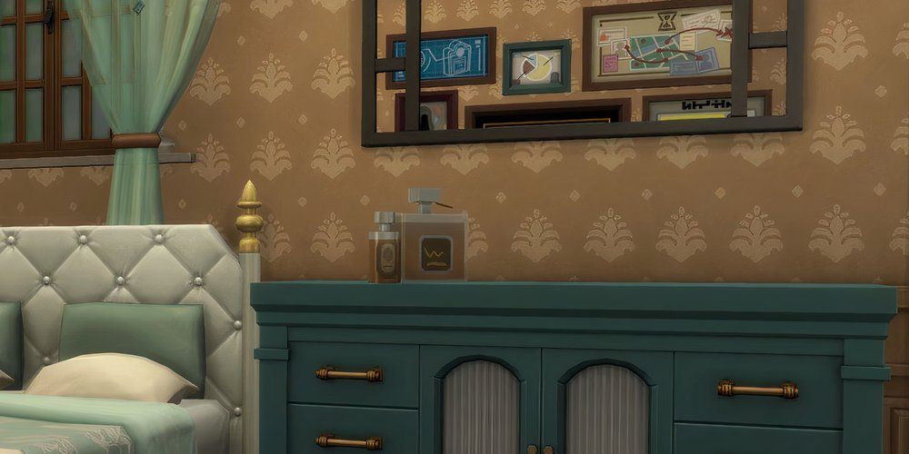 The Secret Goopy Bottles item from The SIms 4 Life and Death sitting on a dresser.