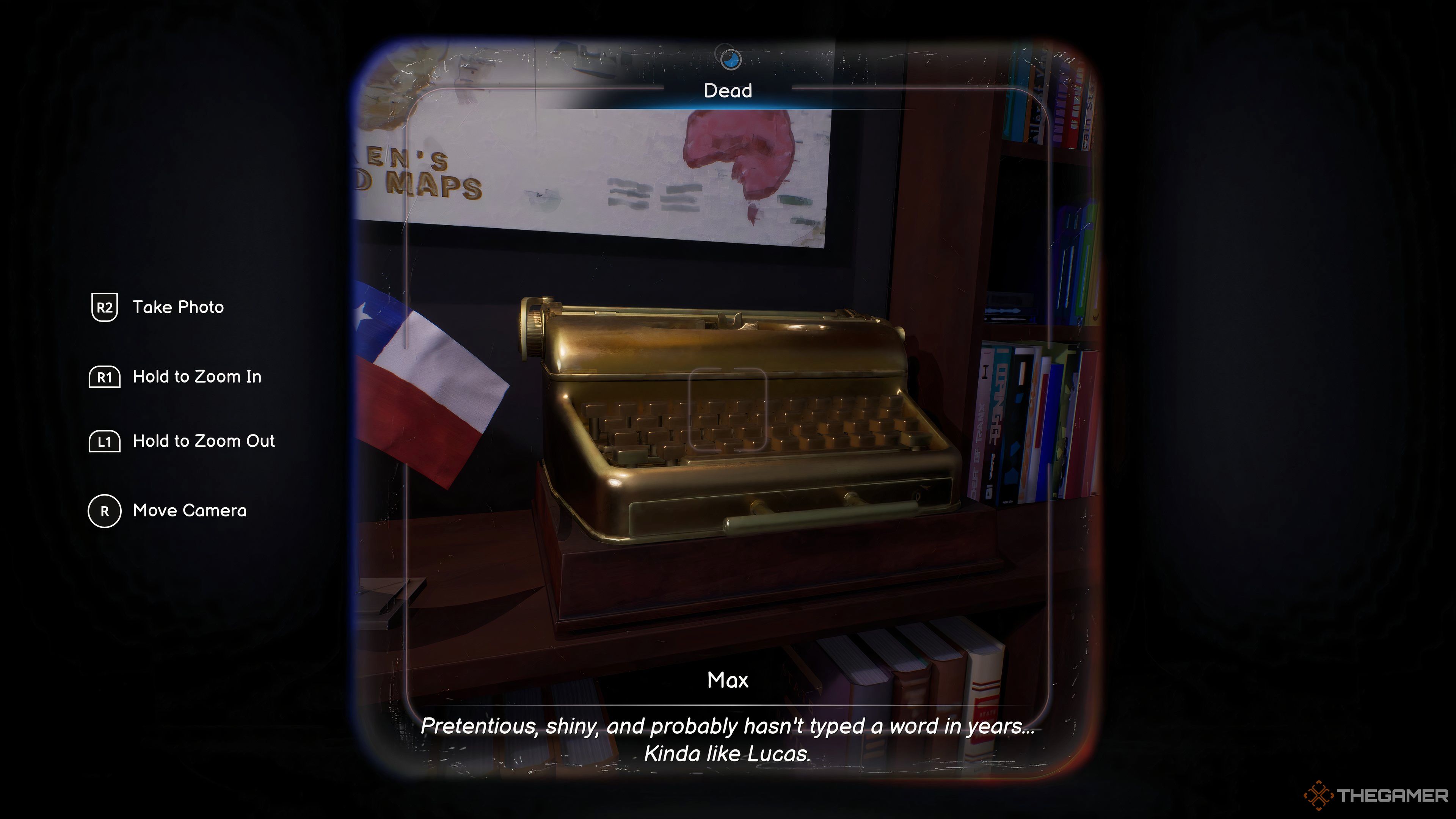 Taking Snapshot Of Lucas' Golden Typewriter In Life Is Strange: Double Exposure.