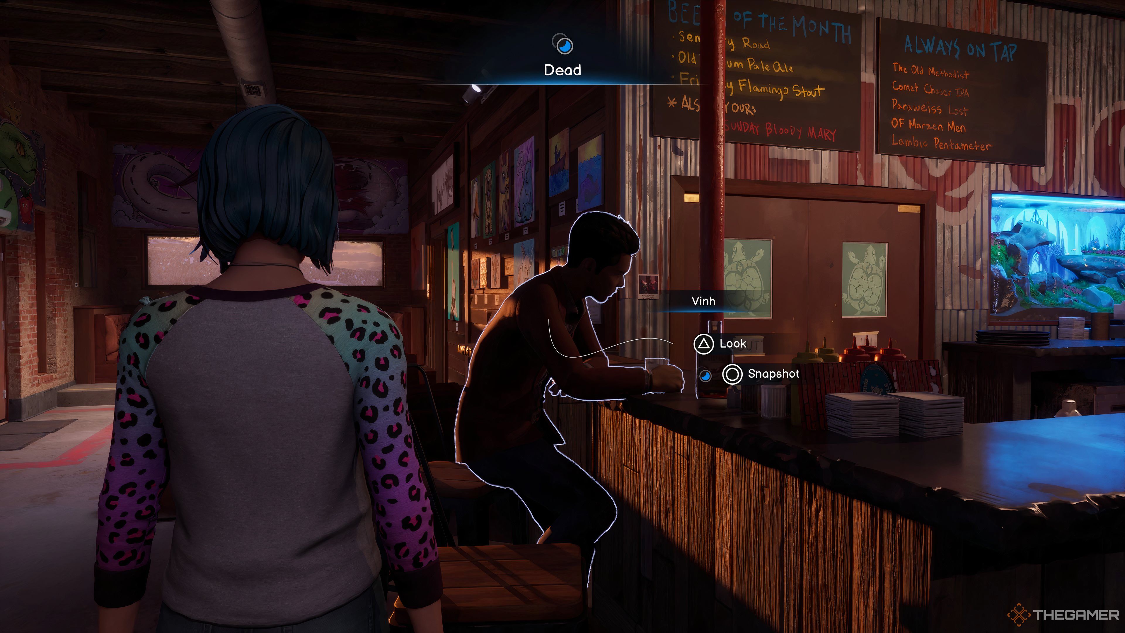 Taking Snapshot Of Vinh At Snapping Turtle After Smash Or Pass In Life Is Strange: Double Exposure.