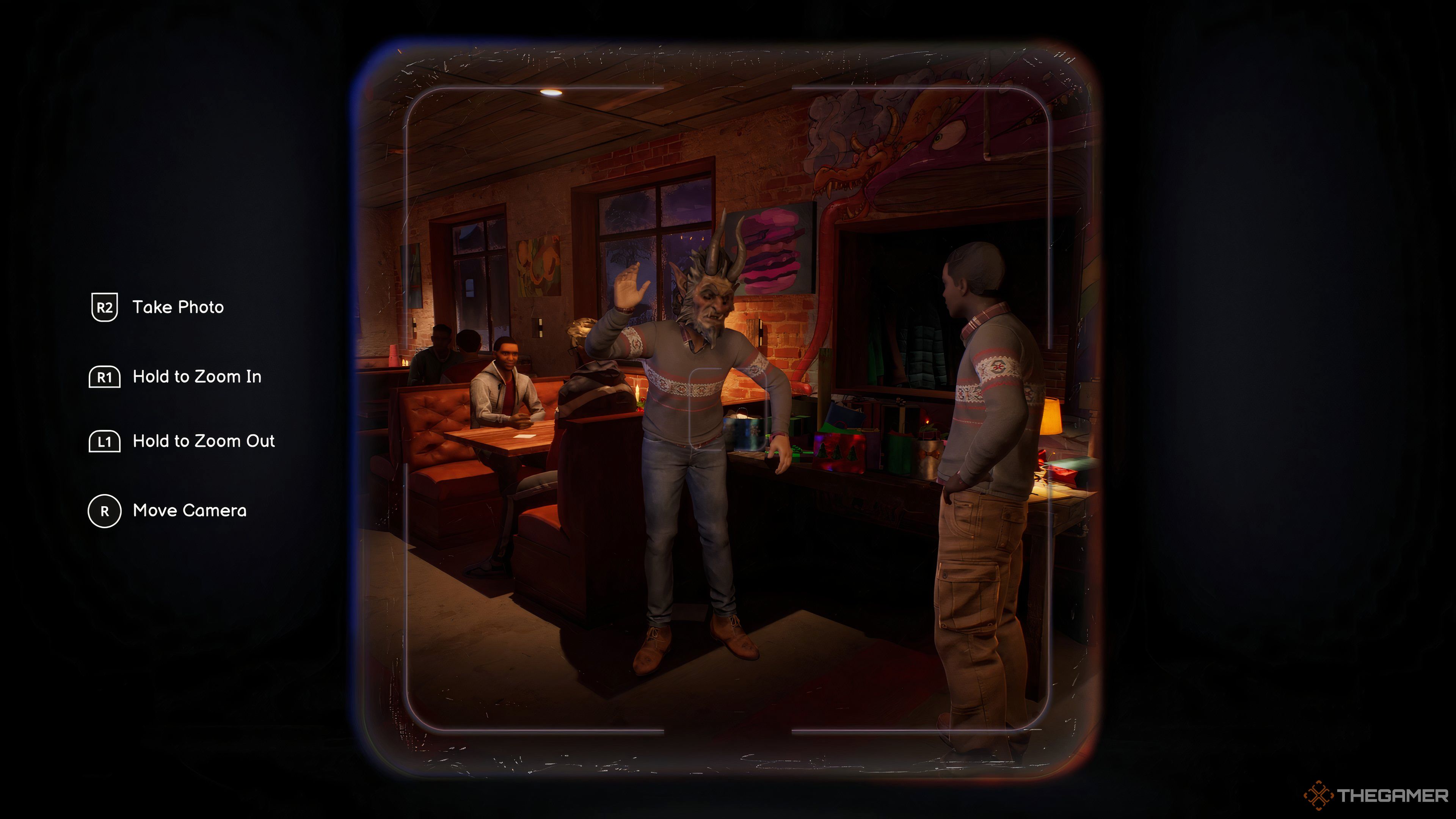 Taking Snapshot Of Abraxas Kid At Krampus Party In Life Is Strange: Double Exposure.