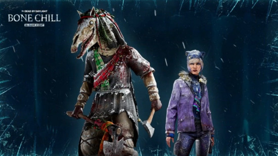 Nea and The Huntress in new outfits available as part of the DBD Bone Chill event 2024.